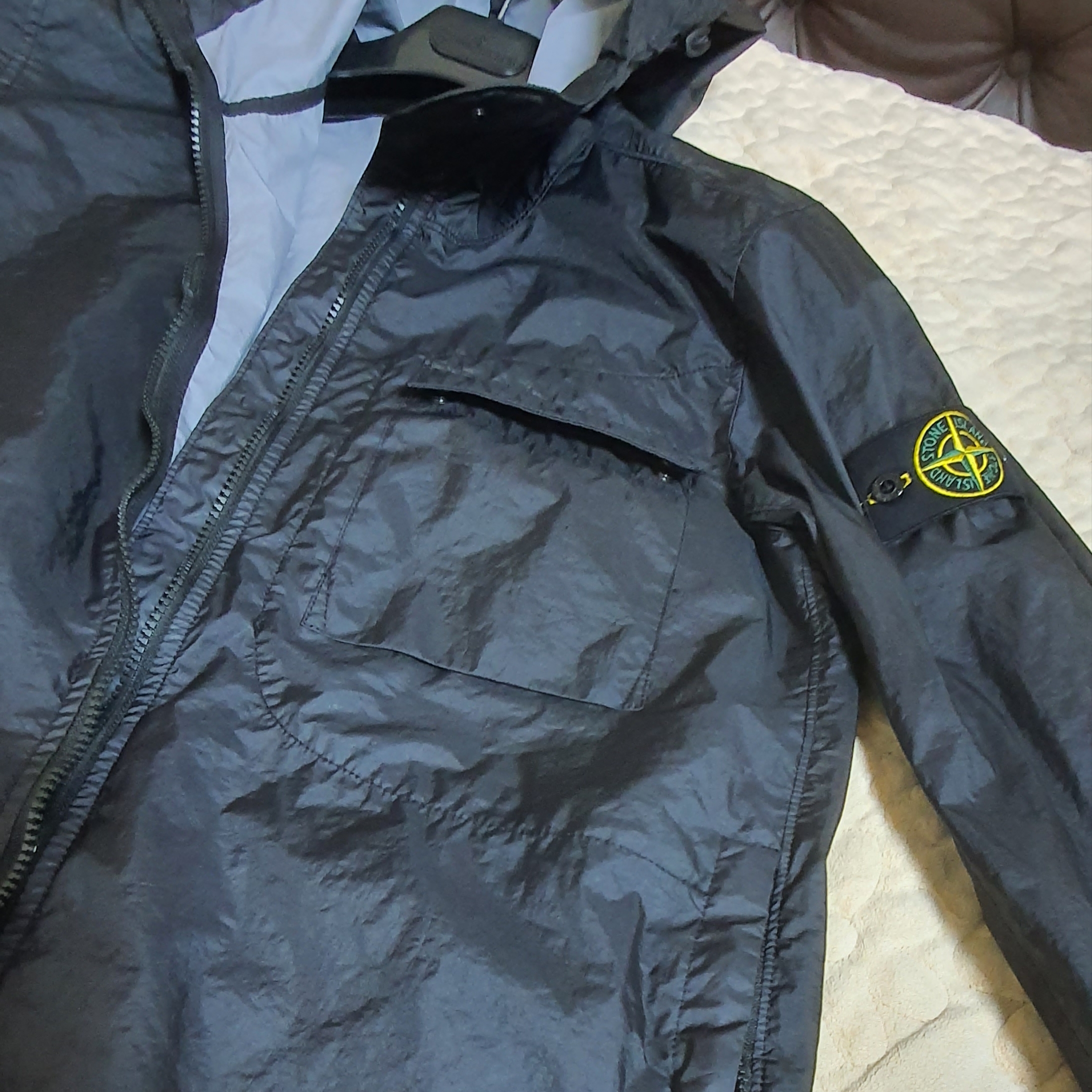 Stone Island 40223 Membrana 3L TC Garment Dyed Hooded Jacket Black - 22SS 착용 스타일 - 2