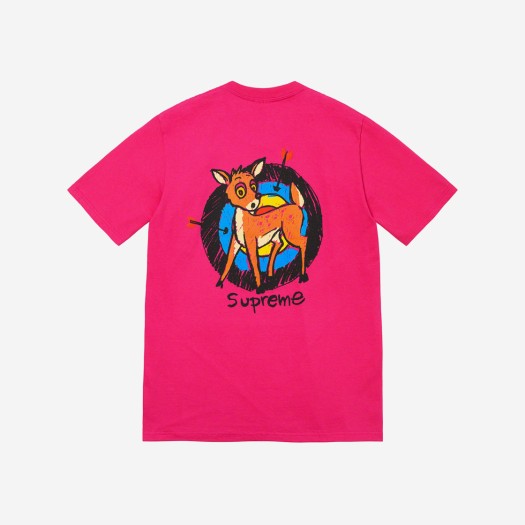 슈프림 디어 티셔츠 핑크 - 22SS