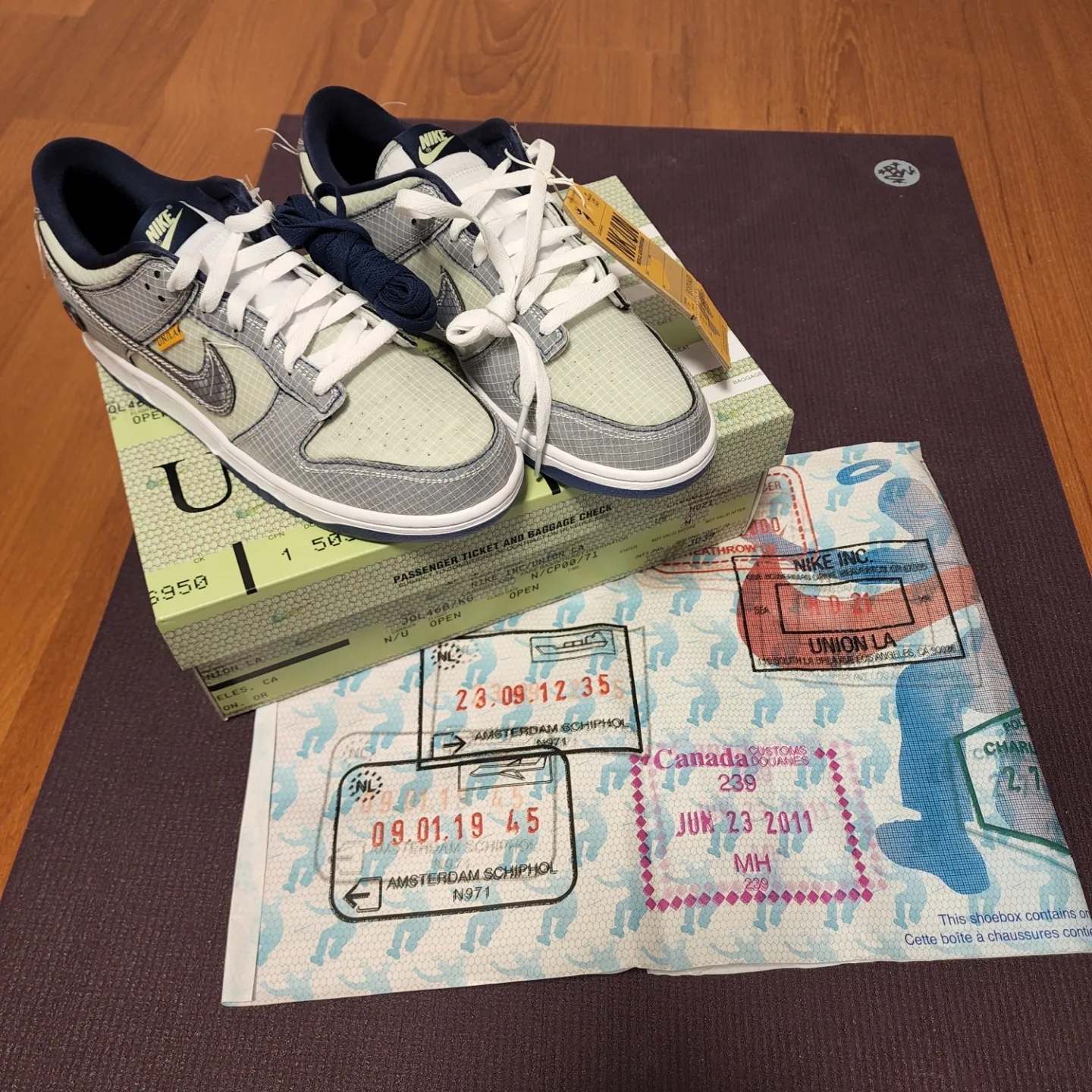 Nike x Union Dunk Low Passport Pack Pistachio 착용 스타일 - 2