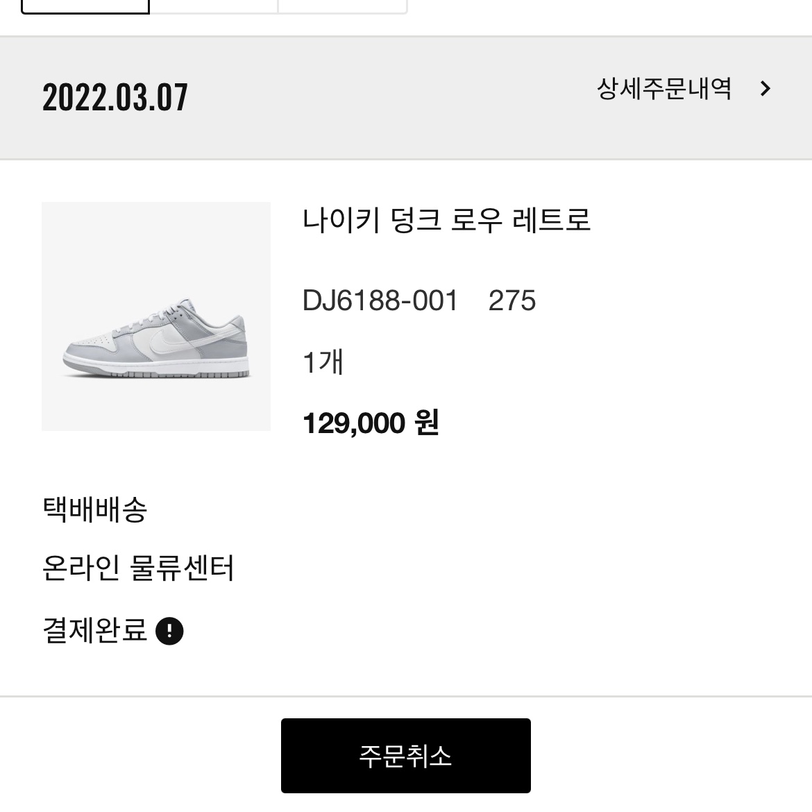 Nike Dunk Low Retro Wolf Grey 착용 스타일 - 1