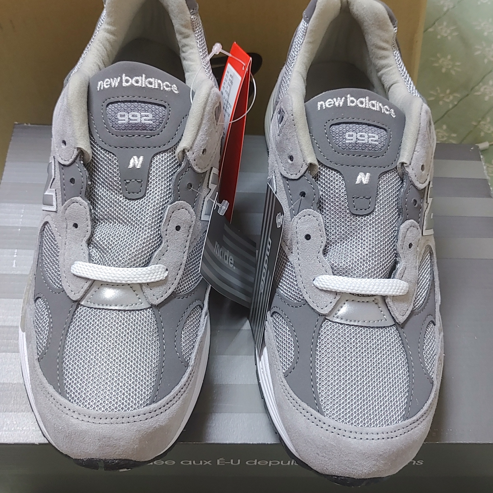 New Balance 992 Made in USA Grey - D Standard 착용 스타일 - 1