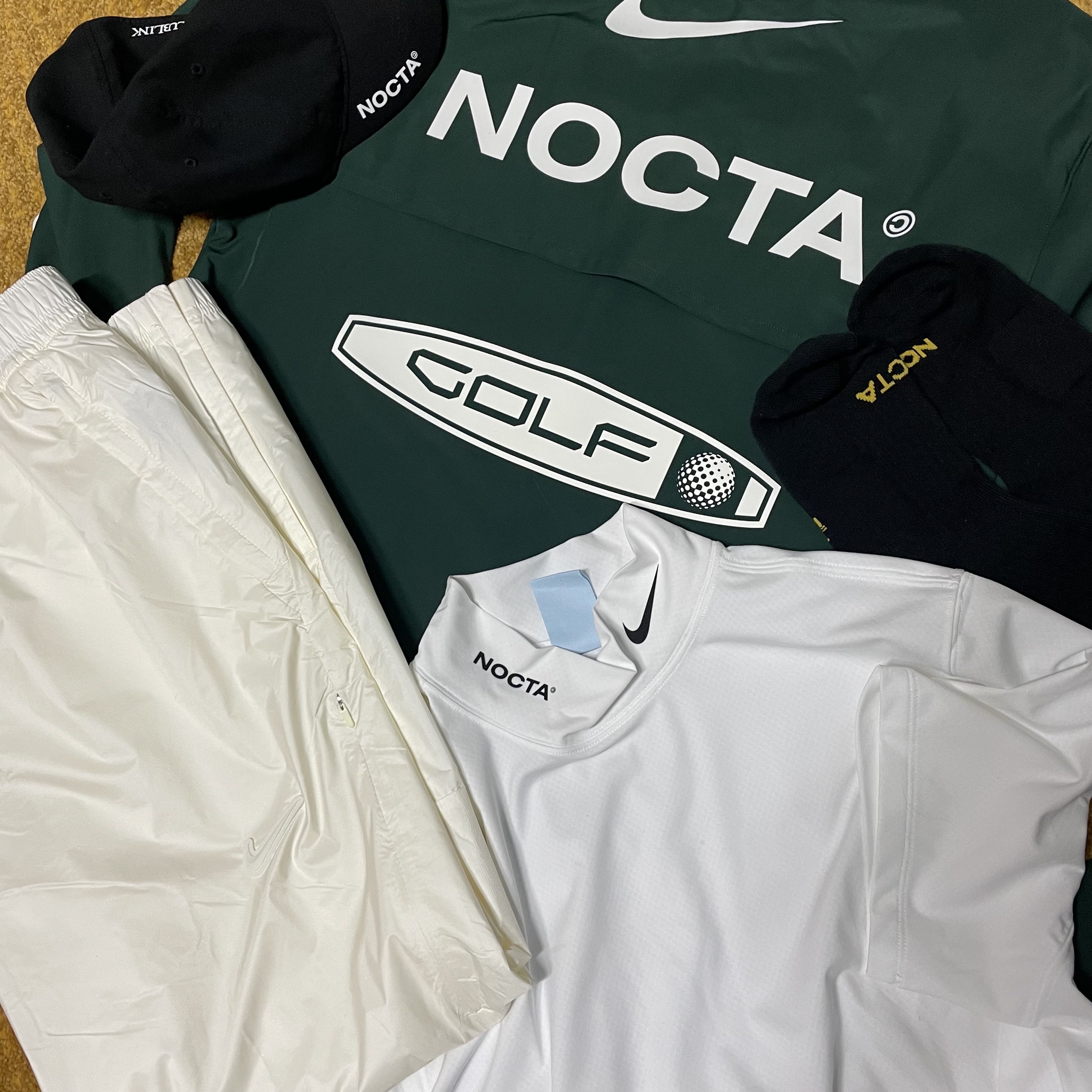 Nike x Drake Nocta Golf Crewneck Top Green - US/EU, Nike x Drake Nocta Golf Pants Sail - US/EU 착용 스타일