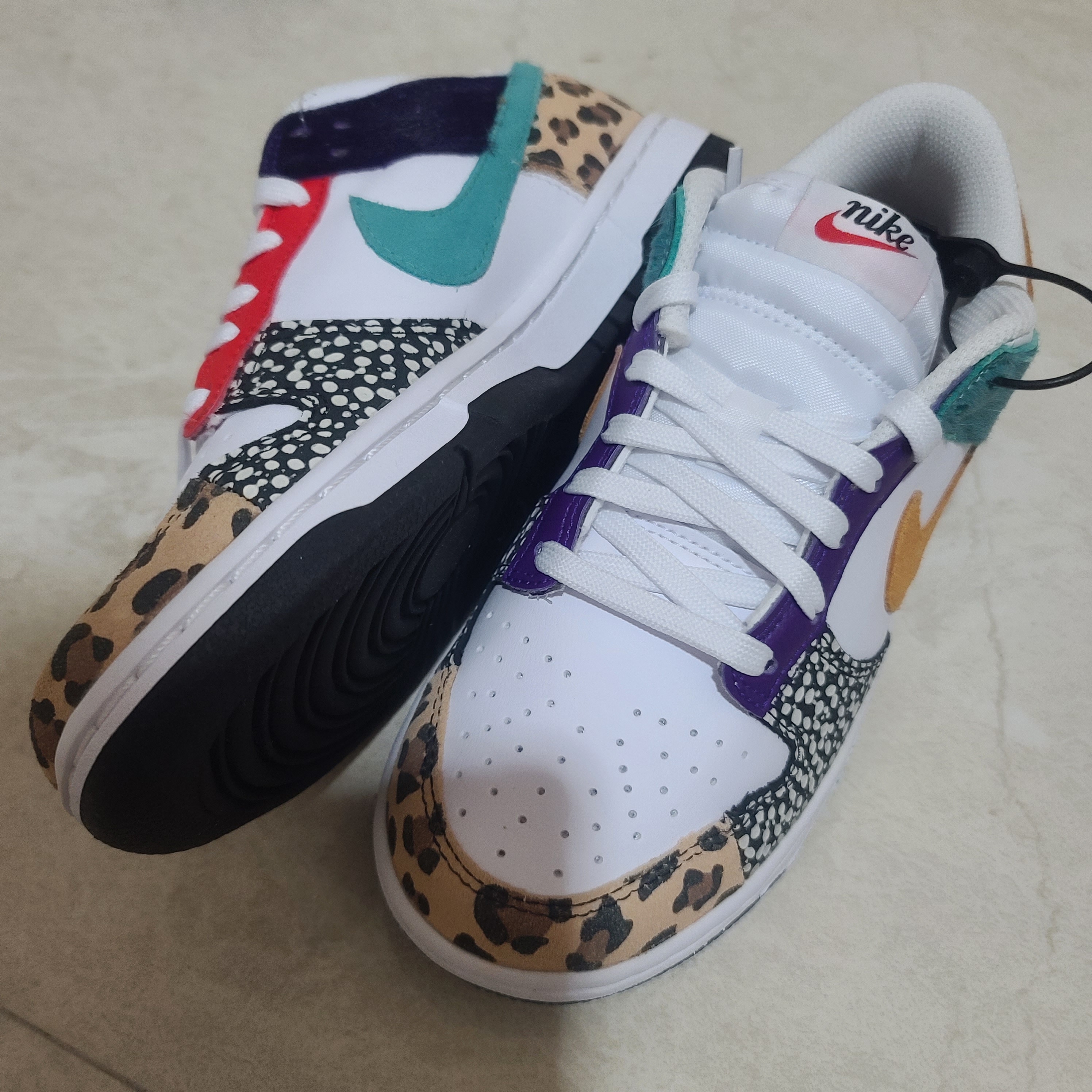(W) Nike Dunk Low SE Patchwork 착용 스타일 - 2