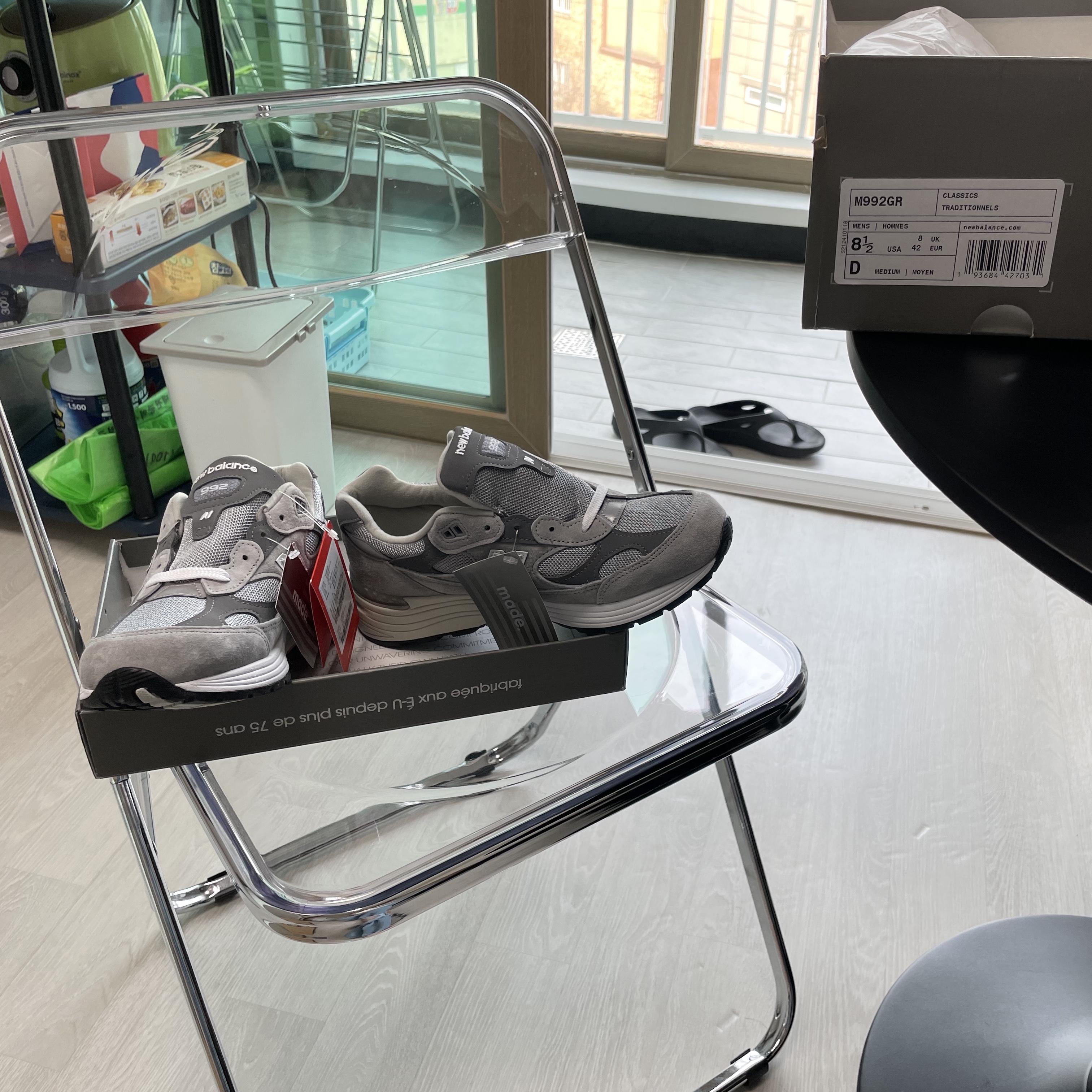 New Balance 992 Made in USA Grey - D Standard 착용 스타일