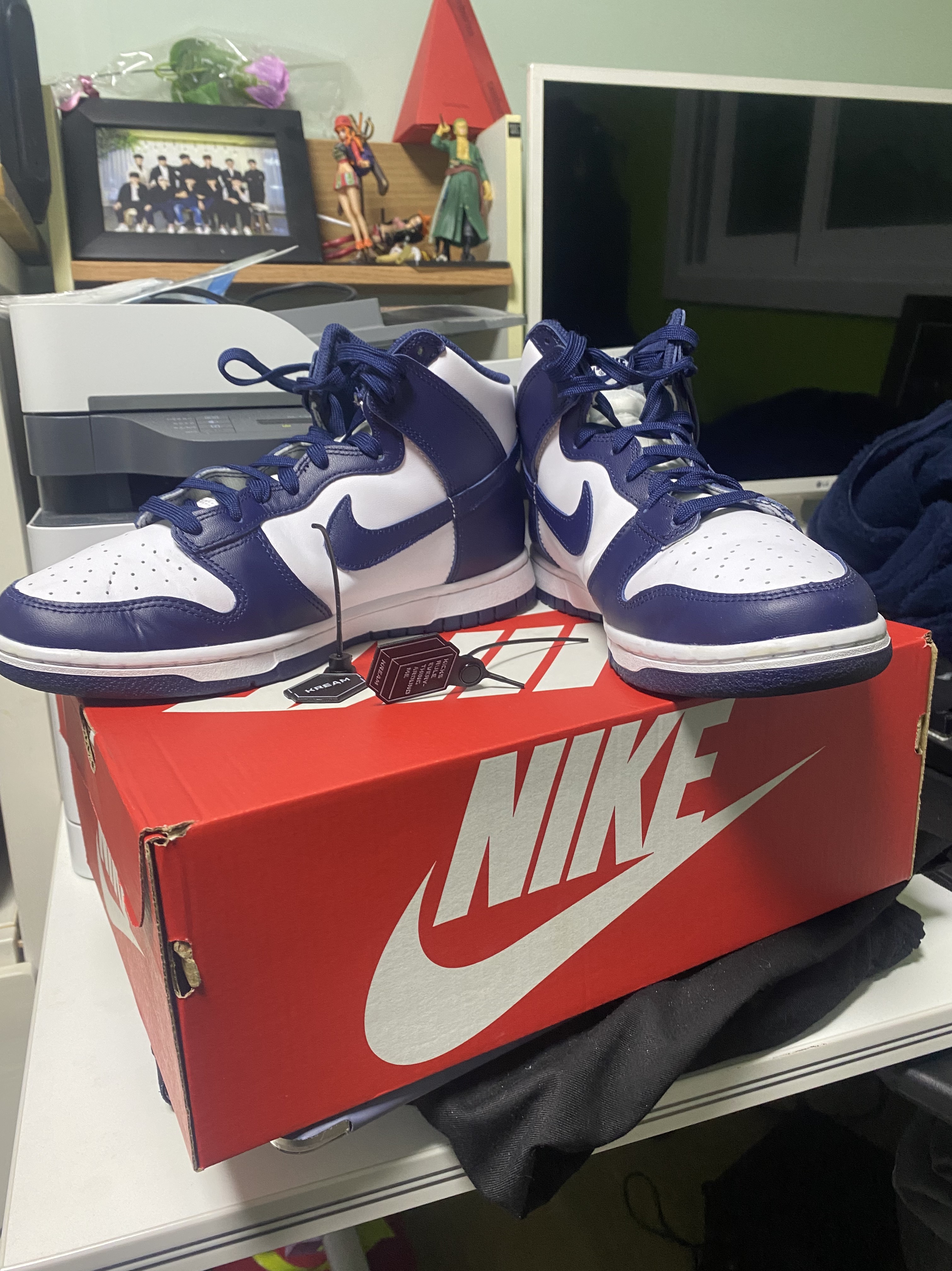 Nike Dunk High Retro Championship Navy 착용 스타일 - 1