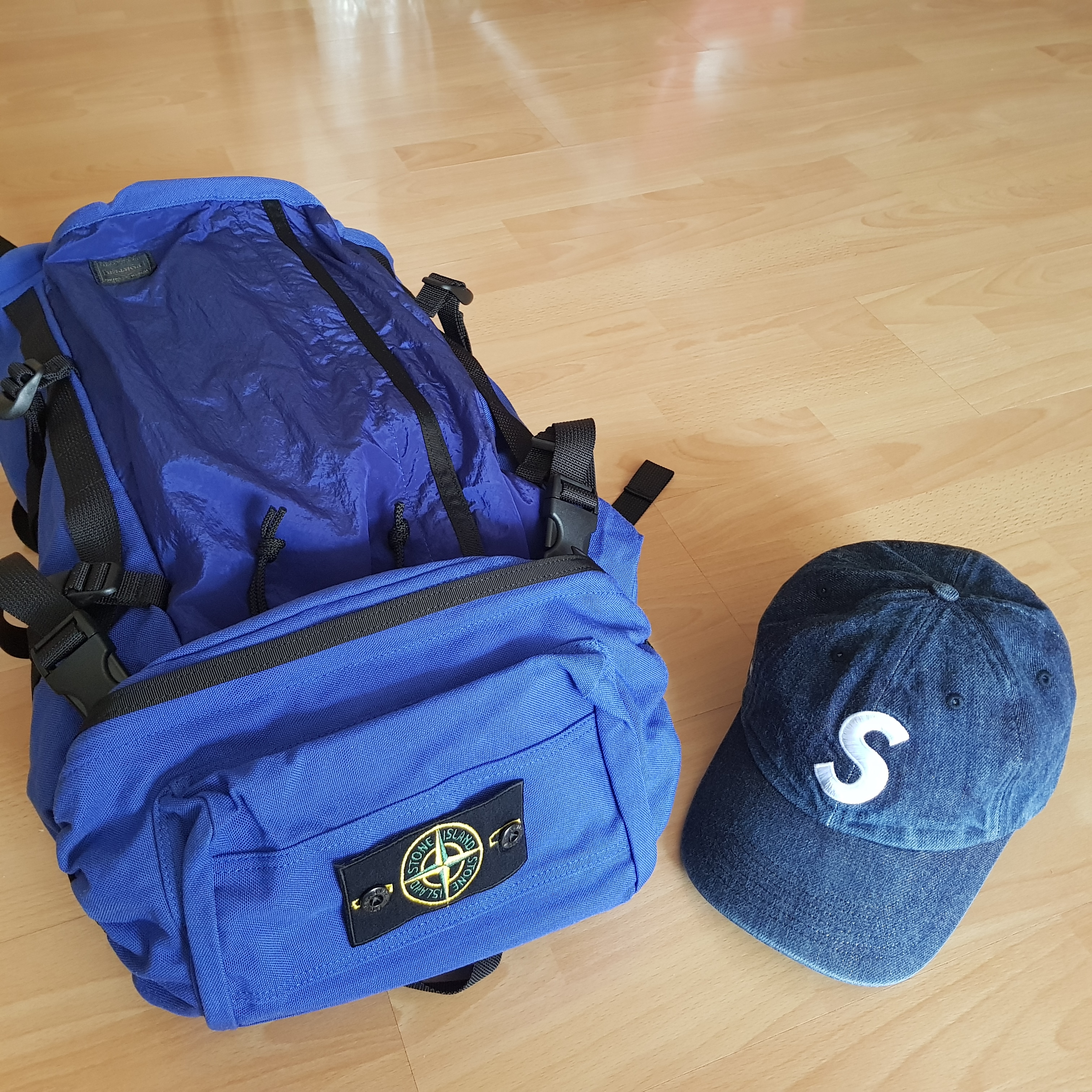 Supreme Kevlar Denim S Logo 6-Panel Indigo - 22SS 착용 스타일 - 1