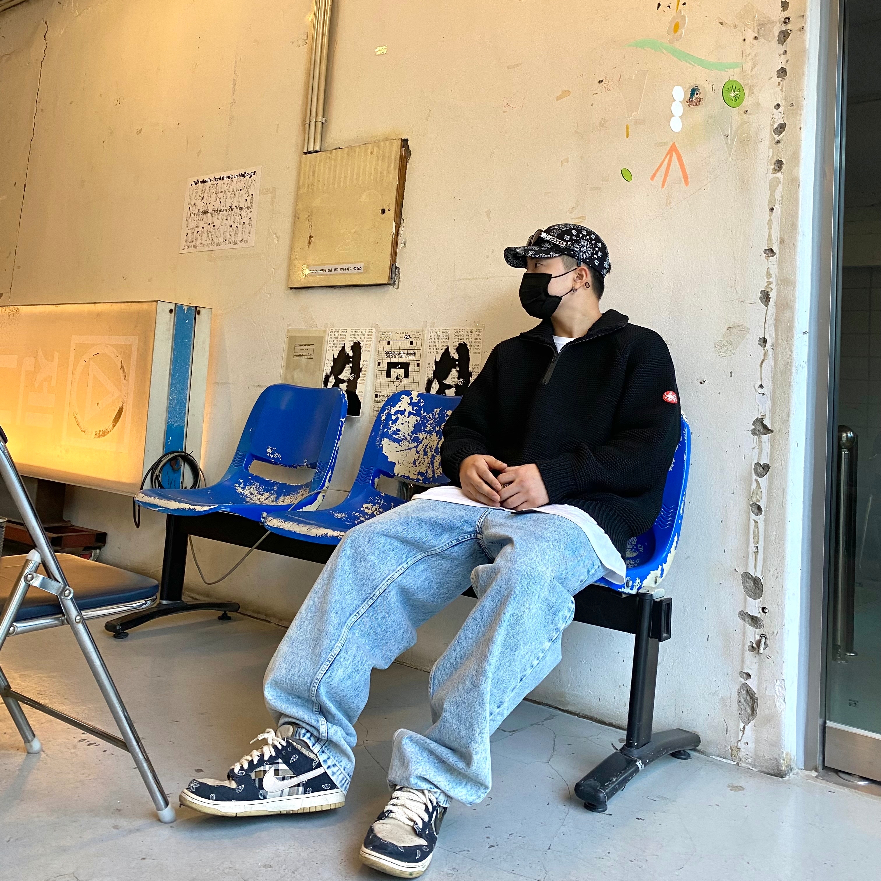 Supreme Bandana Camp Cap Black - 21SS, Nike x Travis Scott SB Dunk Low 착용 스타일 - 1