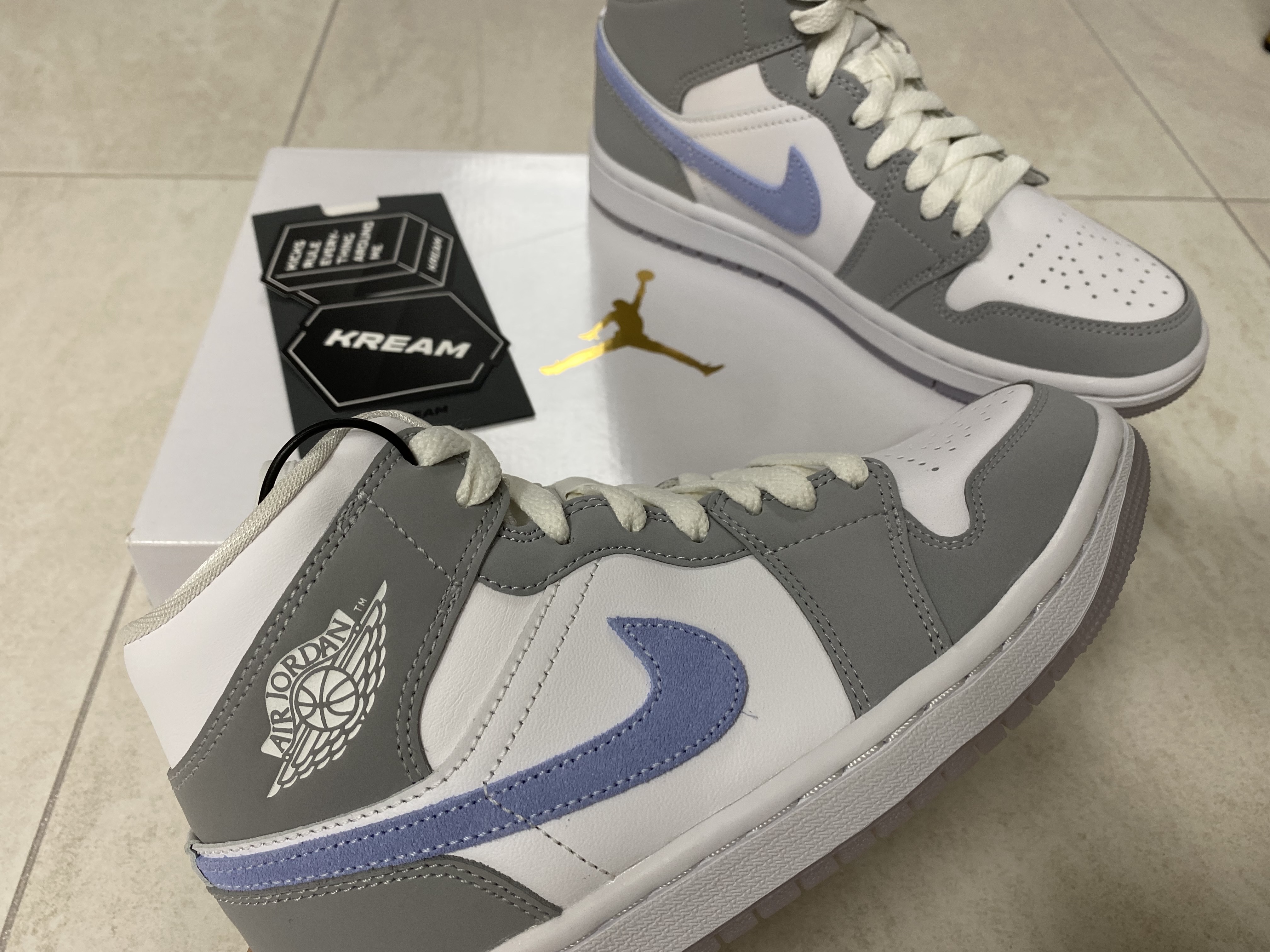 (W) Jordan 1 Mid Wolf Grey 착용 스타일 - 4