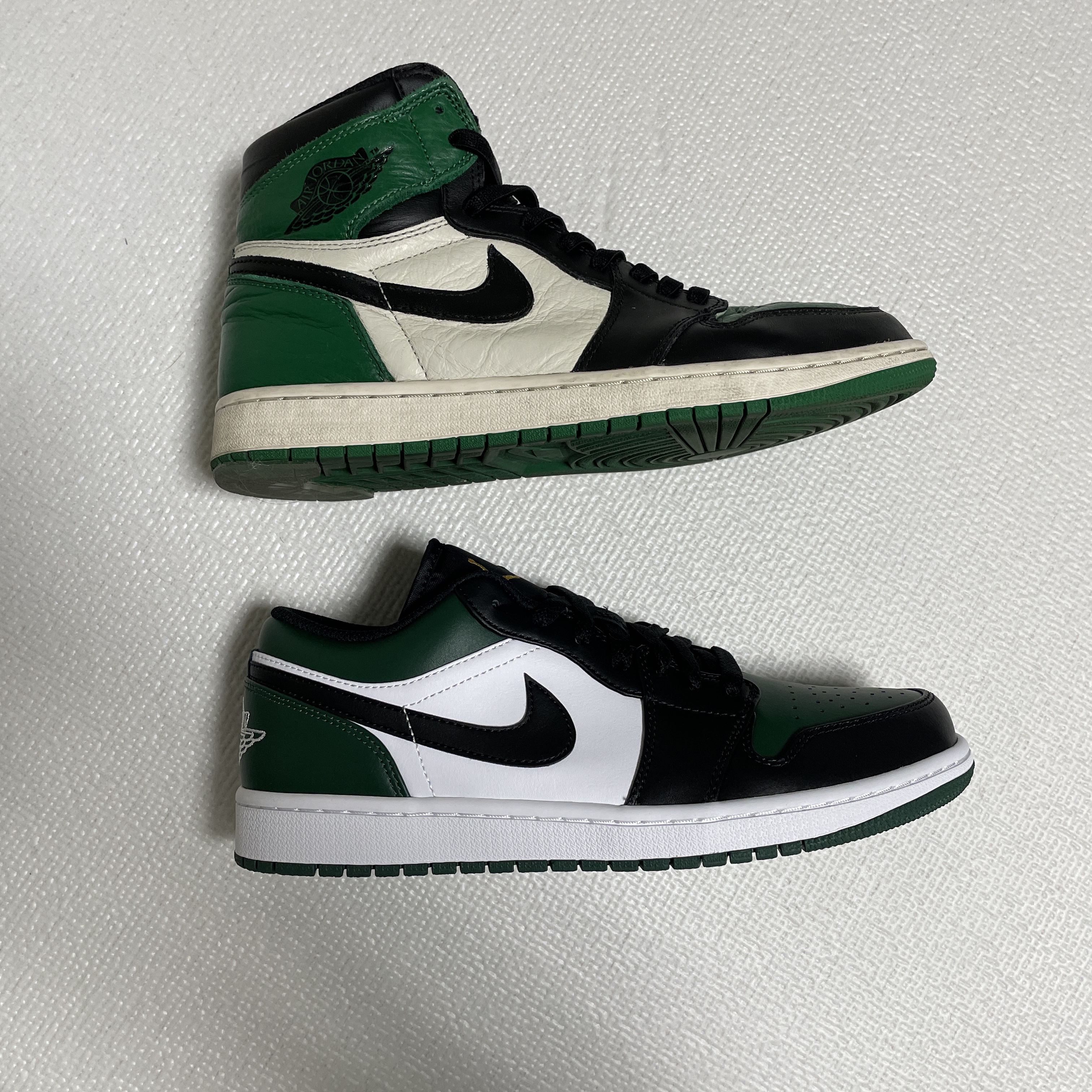 Jordan 1 Low Green Toe, Jordan 1 Retro High OG Pine Green 착용 스타일 - 2
