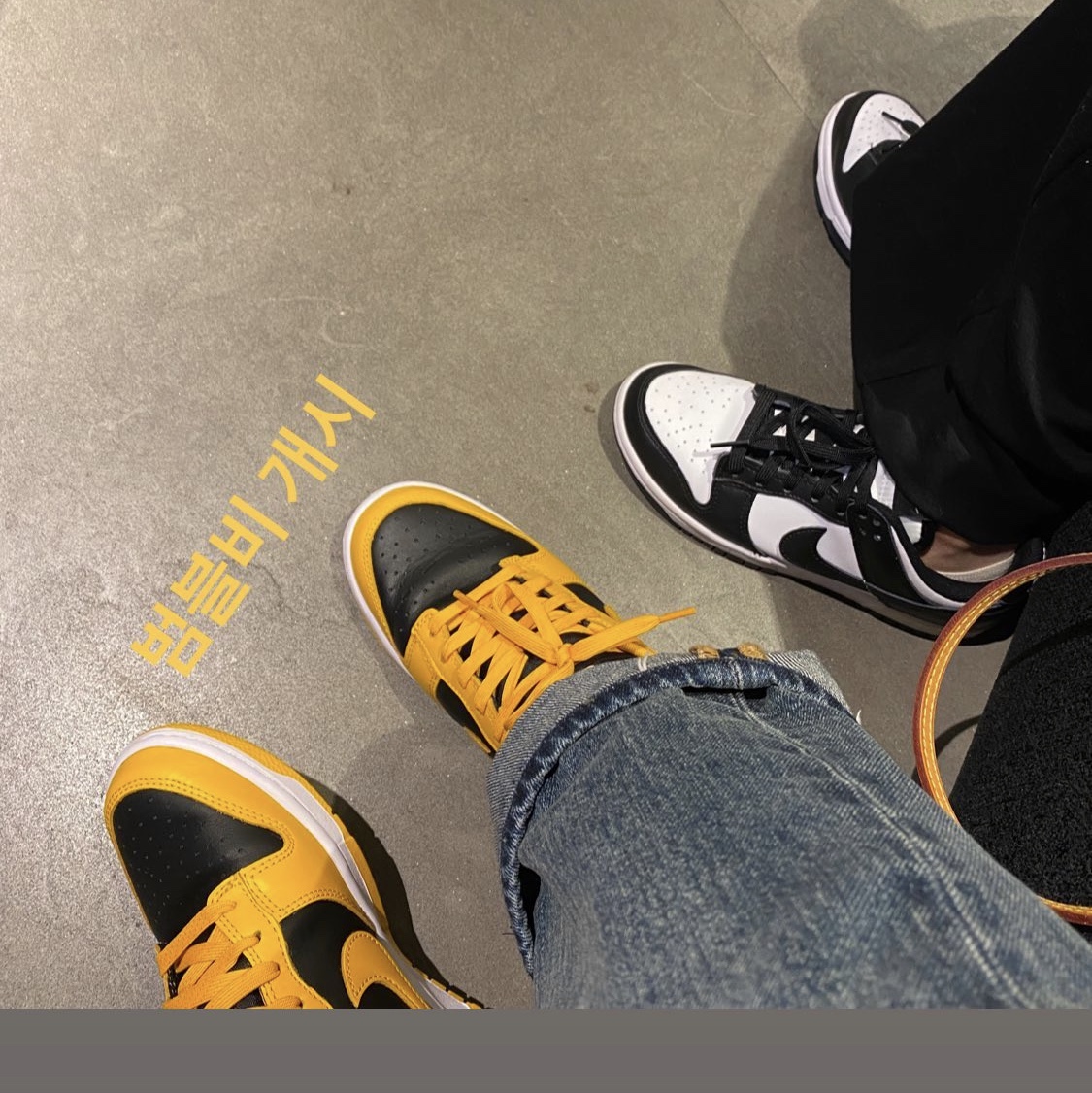 Nike Dunk Low Retro Championship Goldenrod, (W) Nike Dunk Low Black 착용 스타일