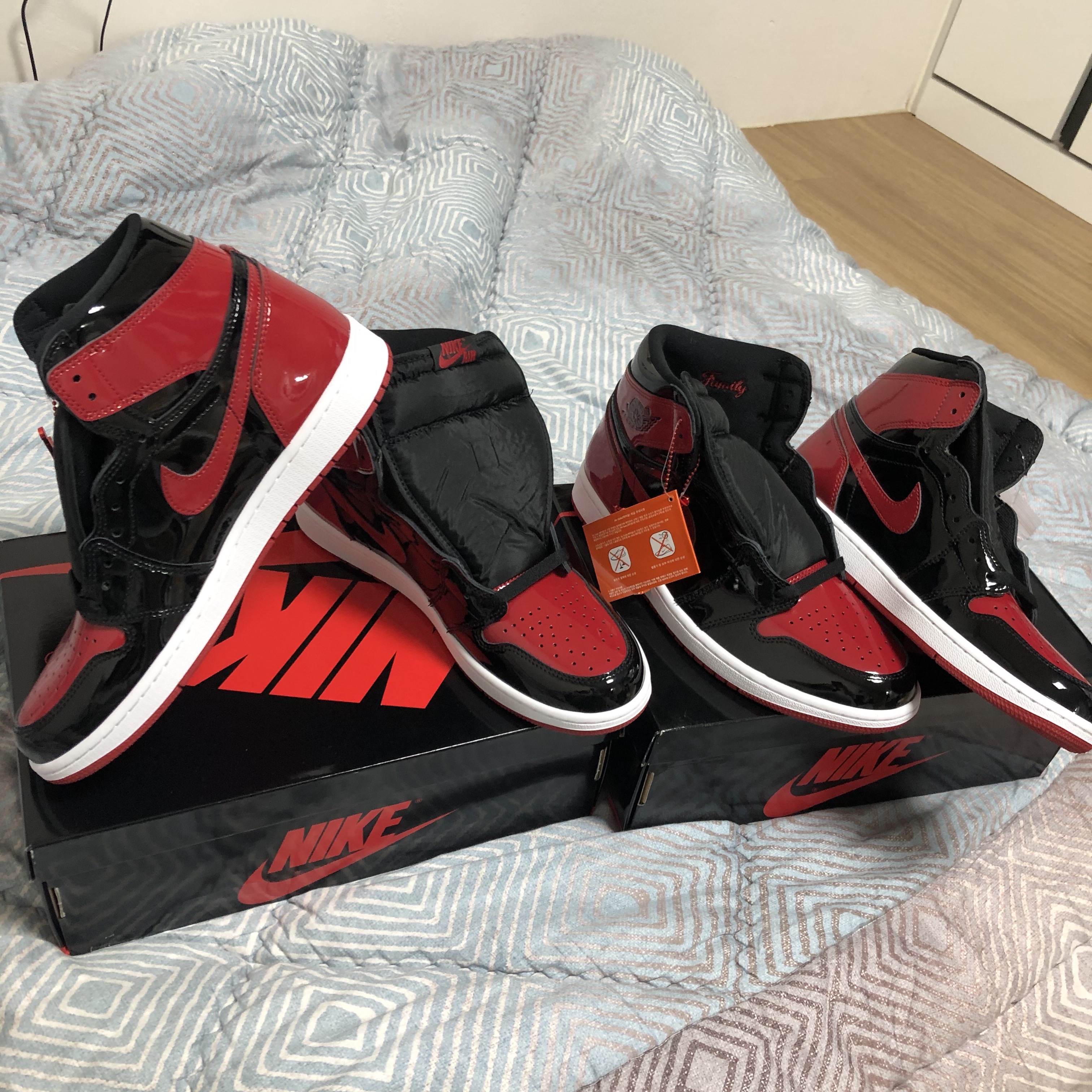 Jordan 1 Retro High OG Patent Bred 착용 스타일 - 3