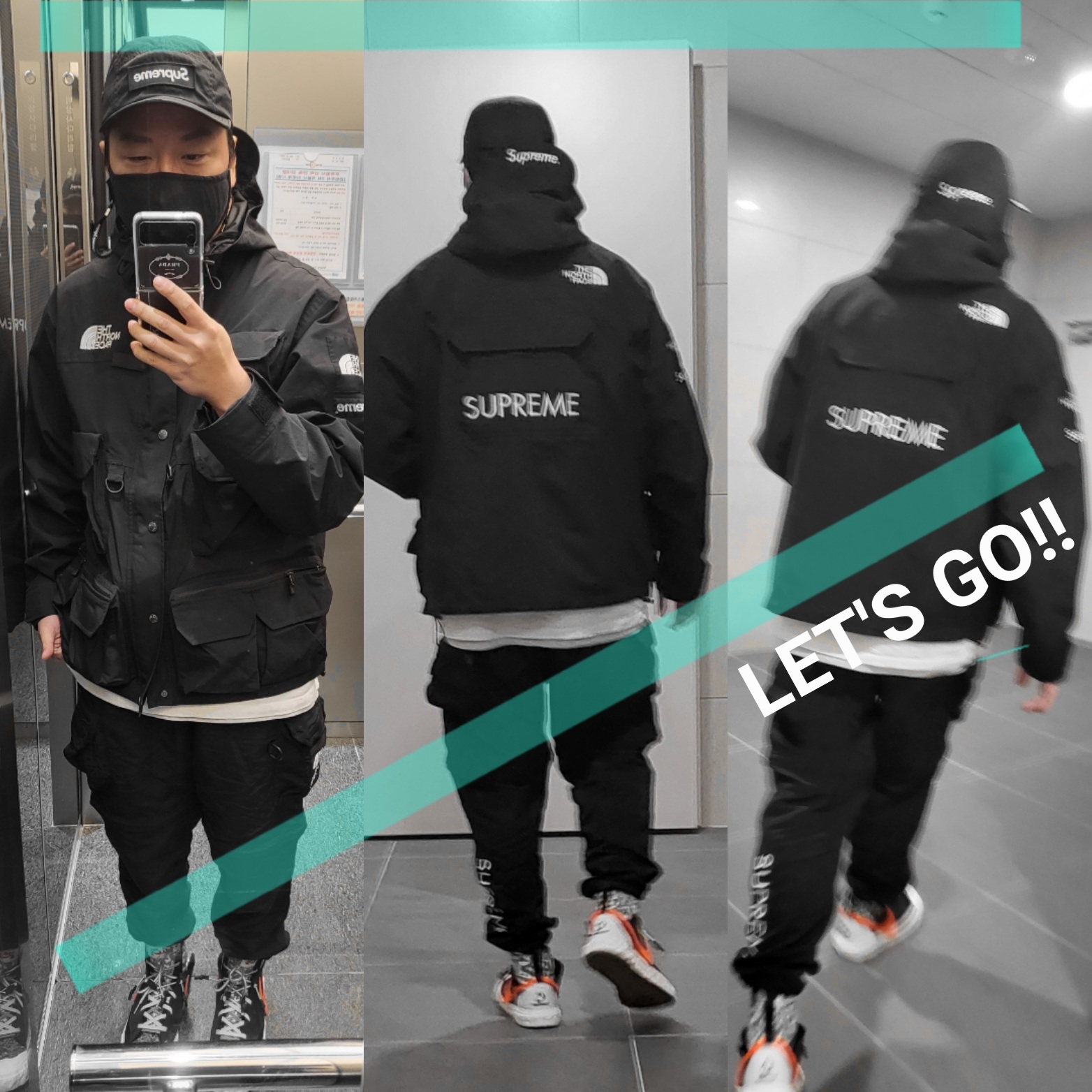 Supreme x The North Face Cargo Jacket Black - 20SS, Nike x Readymade Blazer Mid Black 착용 스타일