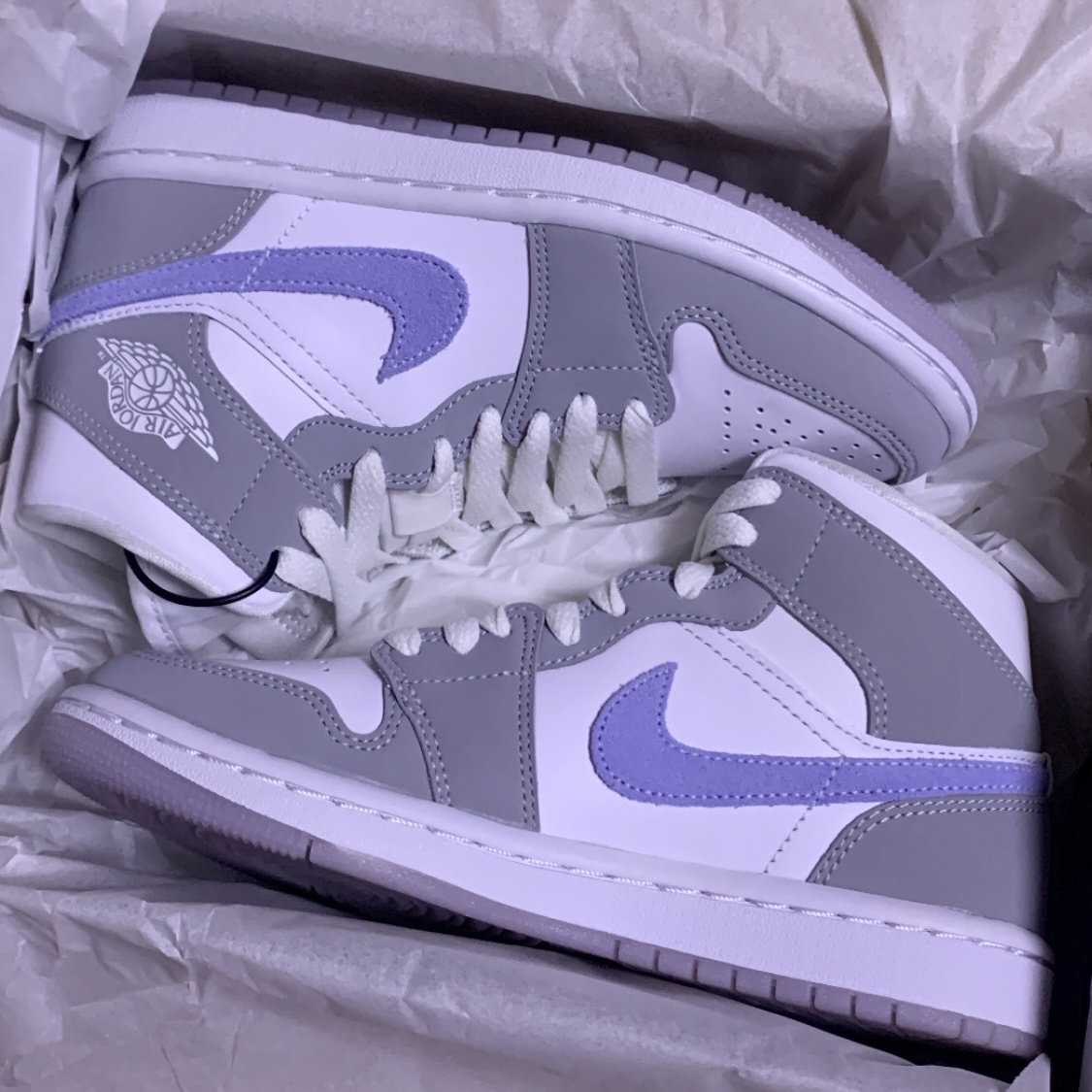 (W) Jordan 1 Mid Wolf Grey 착용 스타일