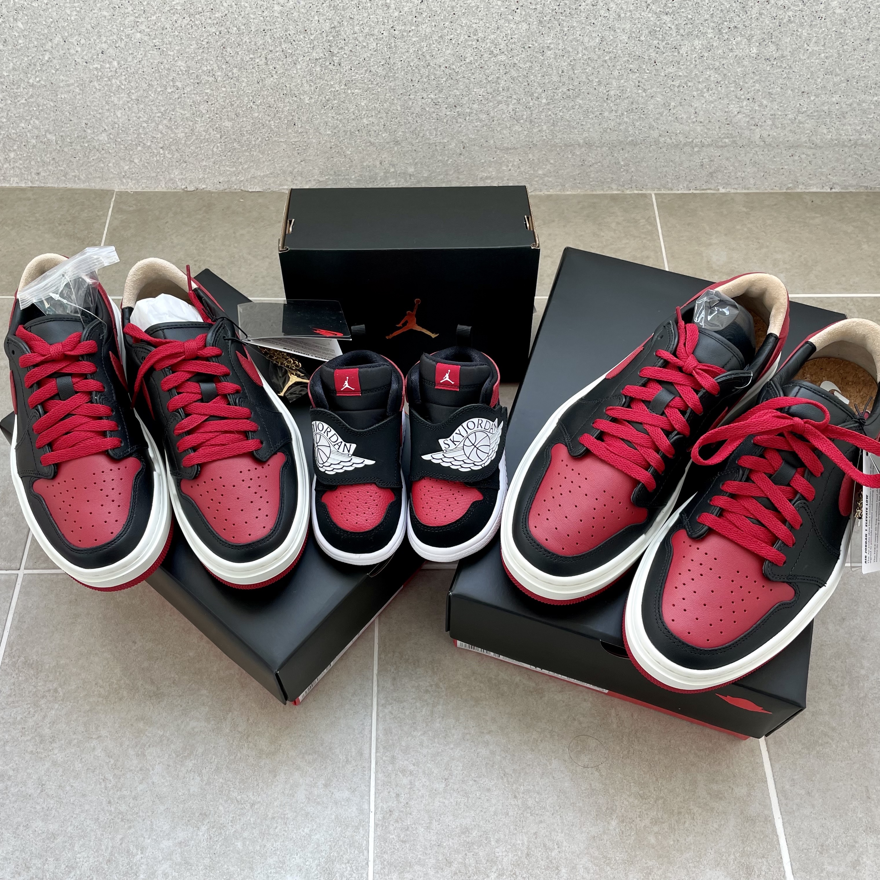 (W) Jordan 1 Elevate Low SE Bred, (TD) Sky Jordan 1 Bred 착용 스타일