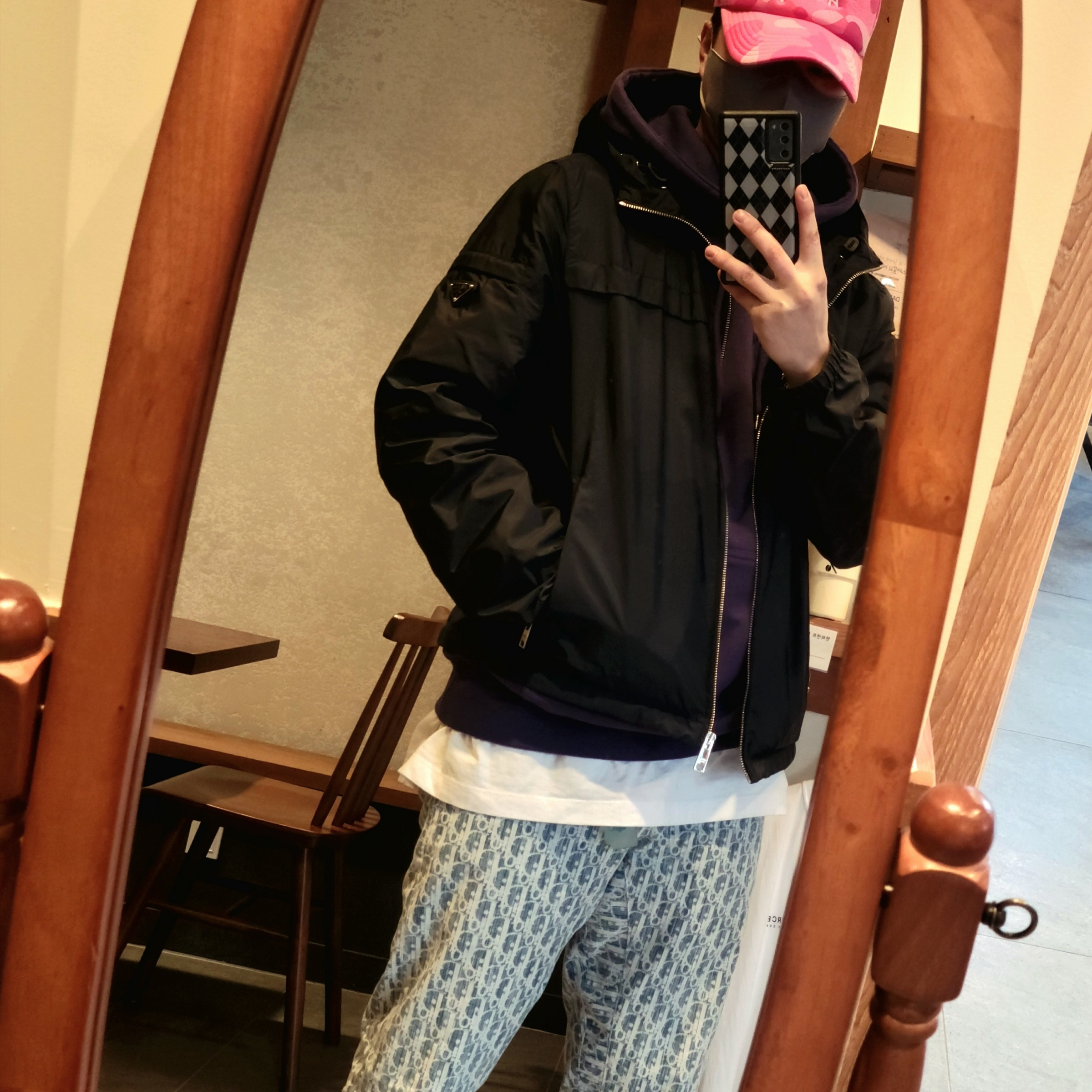 Dior B27 Low-Top Sneakers White Grey, Palace P-3D Hood Purple - 21FW 착용 스타일 - 2