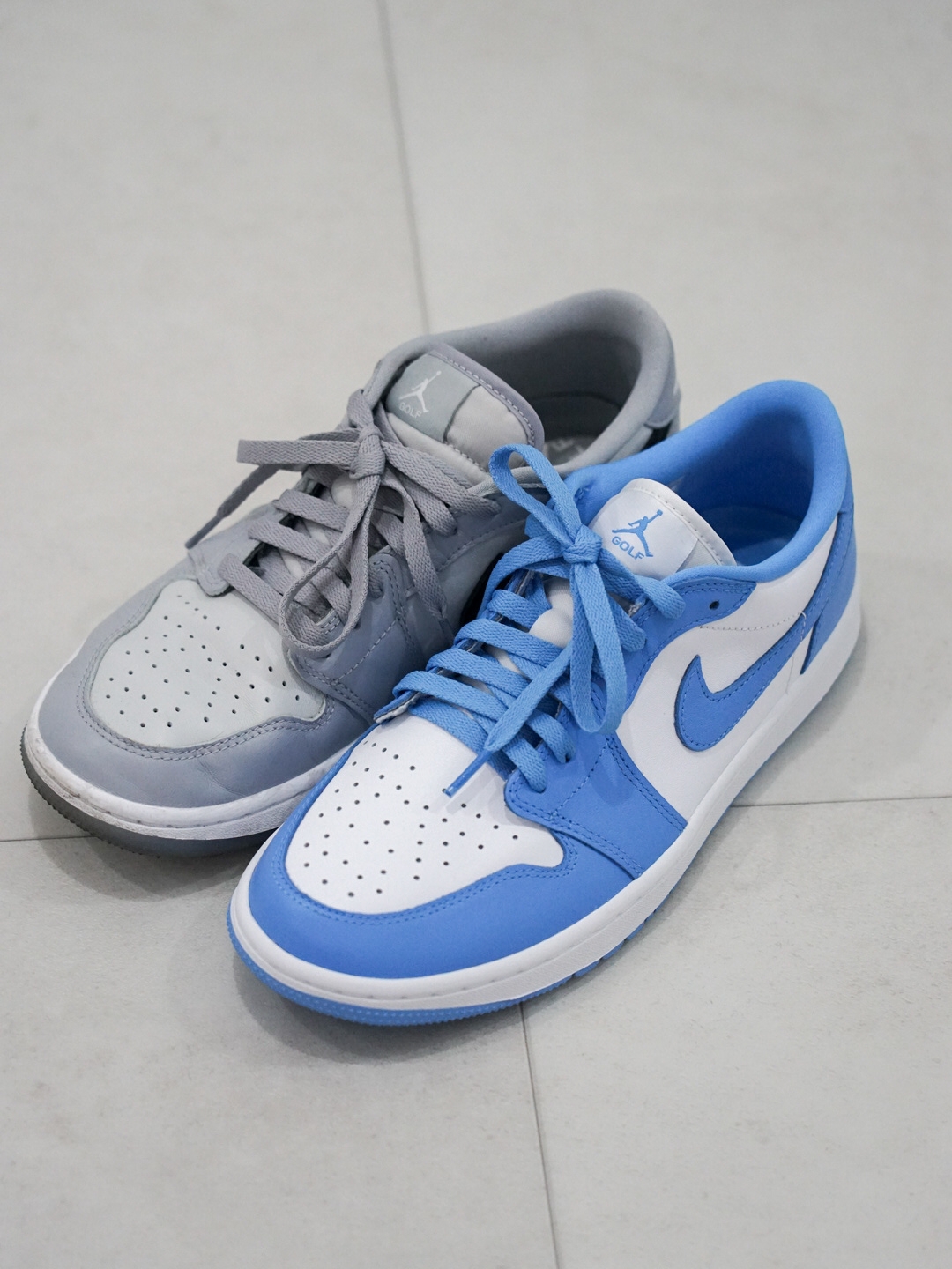 Jordan 1 Low Golf Wolf Grey, Jordan 1 Low Golf White and University Blue 착용 스타일 - 3