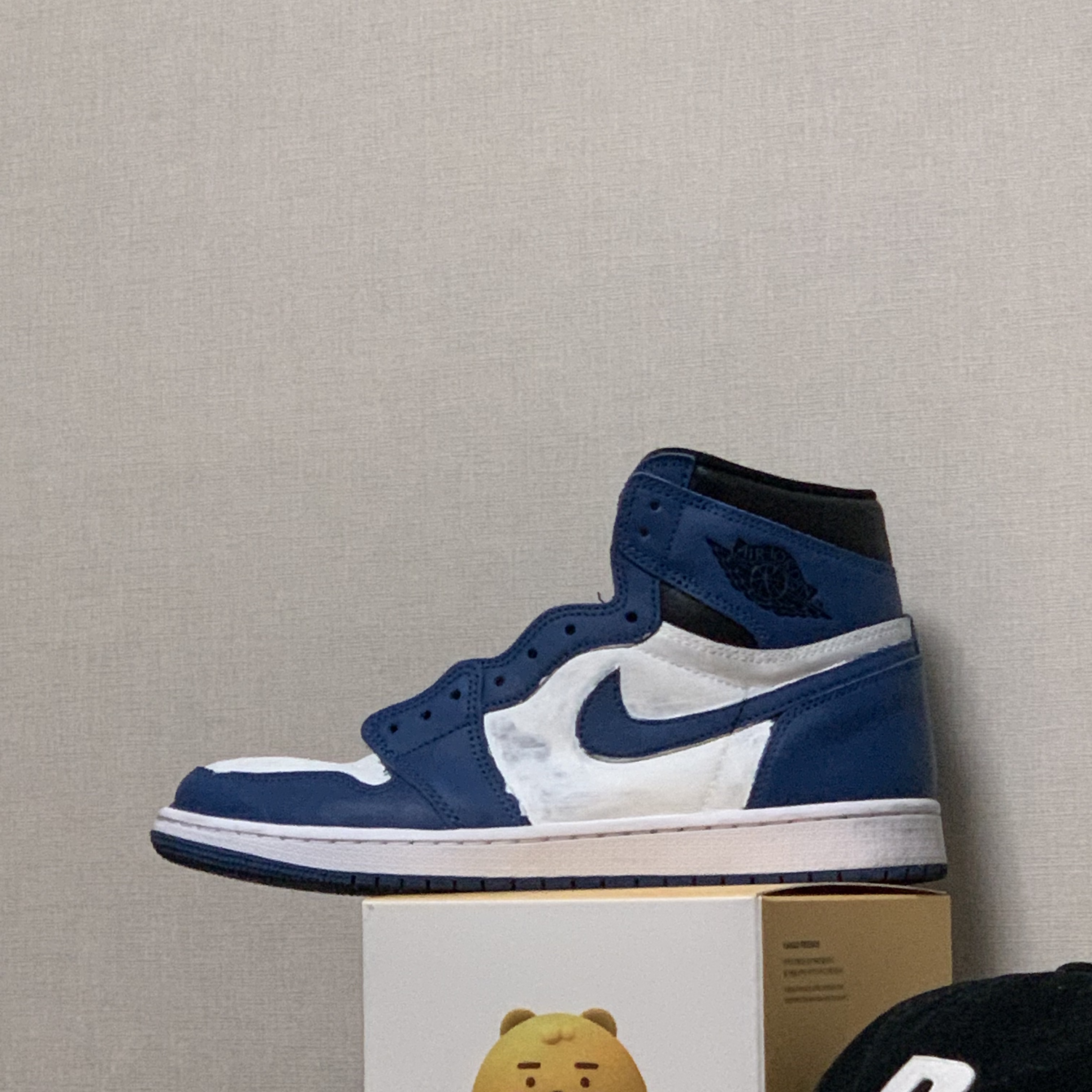 Jordan 1 x Fragment Retro High OG, Jordan 1 Retro High OG Dark Marina Blue 착용 스타일