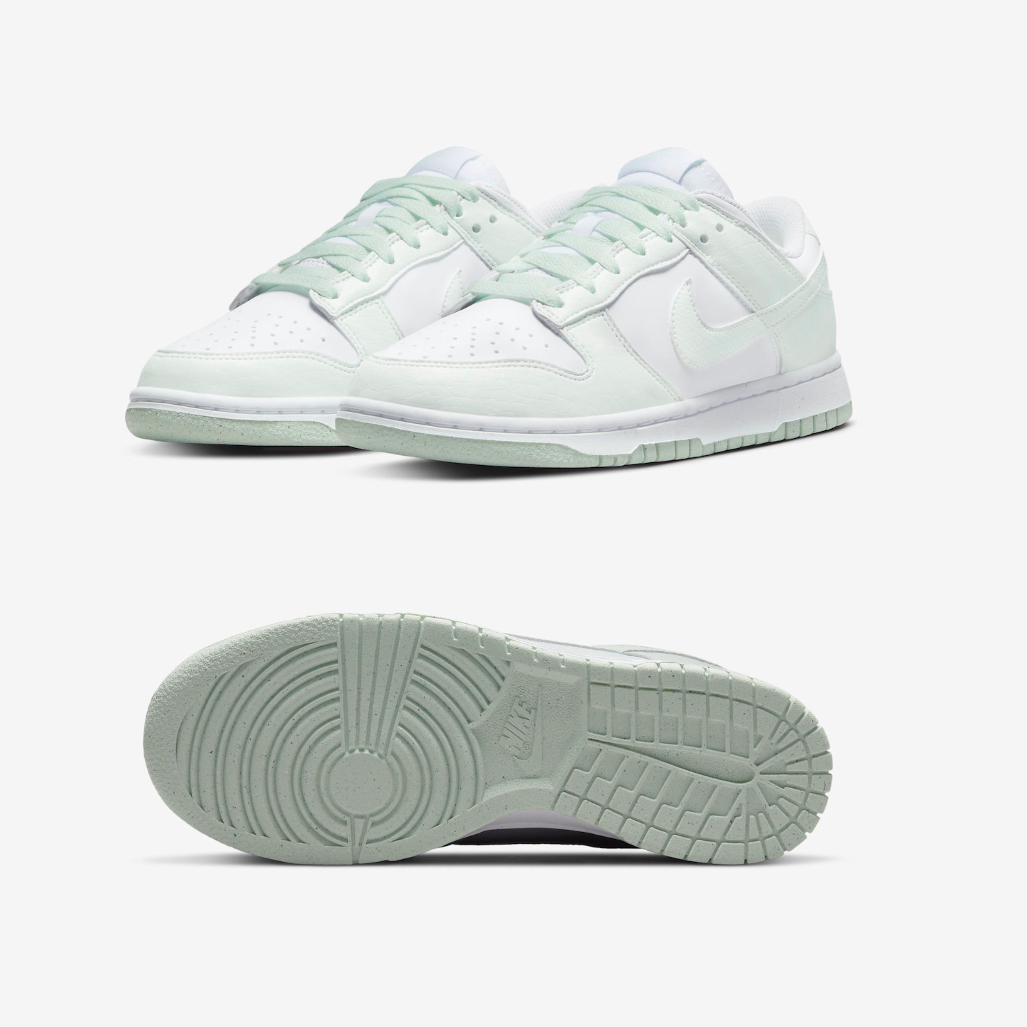 (W) Nike Dunk Low Next Nature Barely Green and White 착용 스타일 - 2