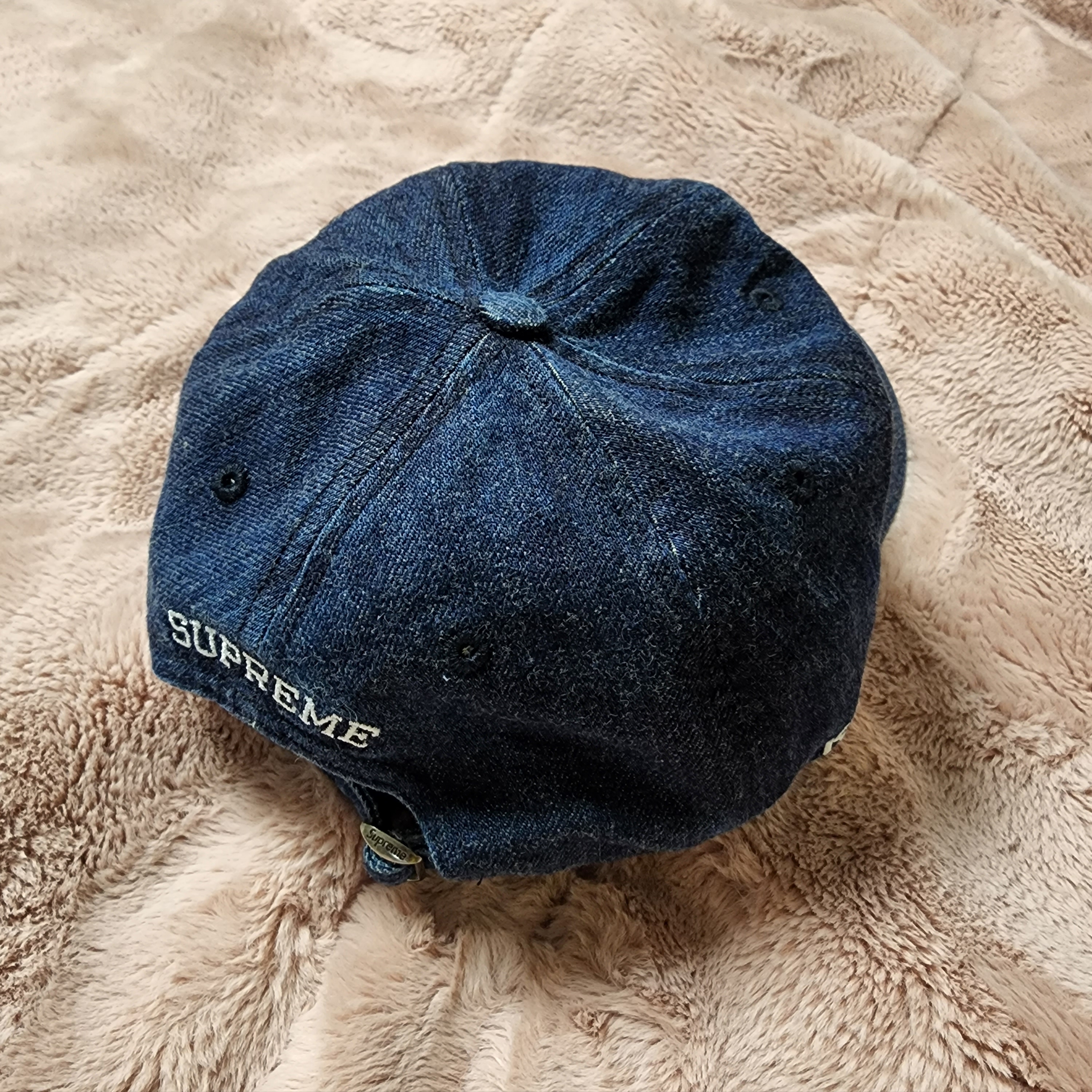 Supreme Kevlar Denim S Logo 6-Panel Indigo - 22SS 착용 스타일 - 2