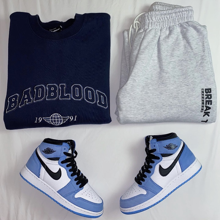 (GS) Jordan 1 Retro High OG University Blue 착용 스타일