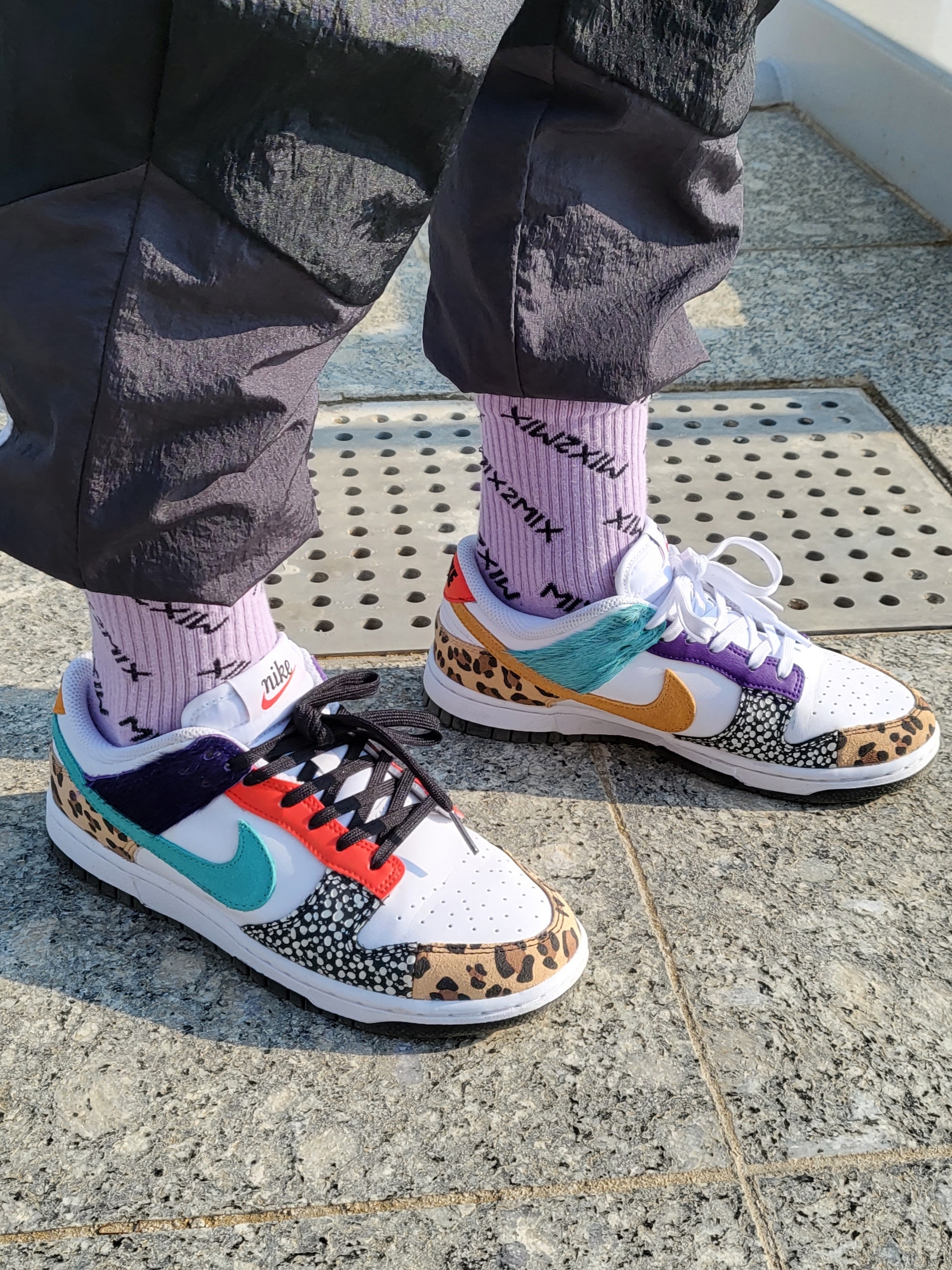(W) Nike Dunk Low SE Patchwork 착용 스타일 - 2