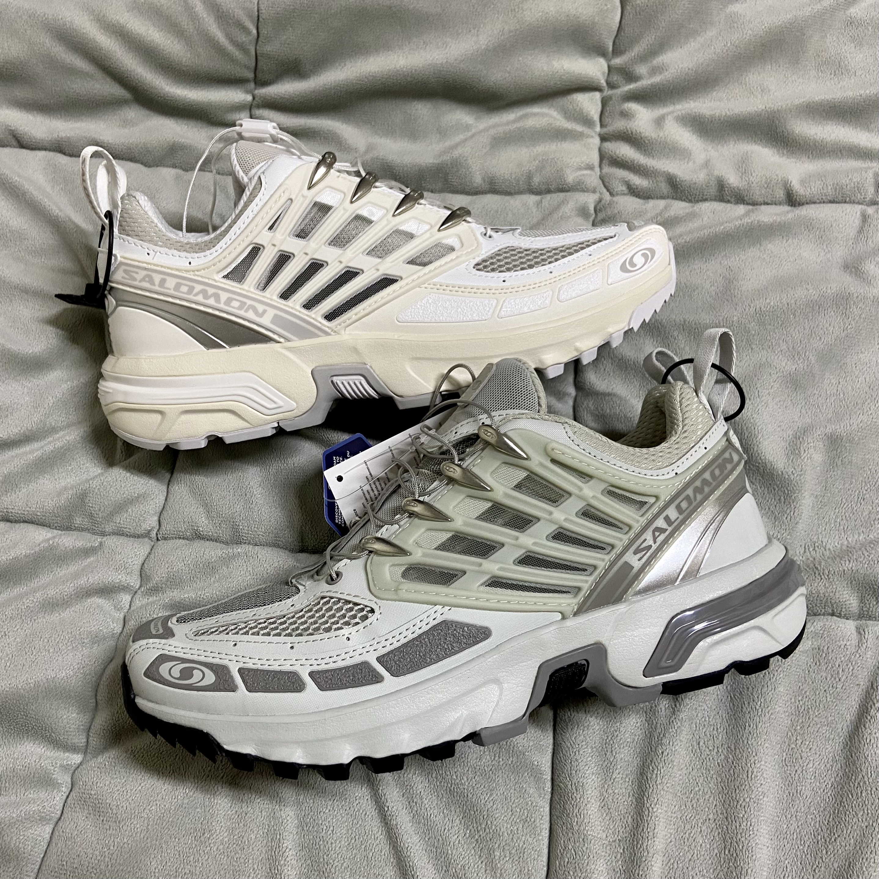 Salomon ACS Pro ADV Vanilla Lunar Rock, Salomon ACS Pro ADV Metal Frost Grey 착용 스타일 - 2