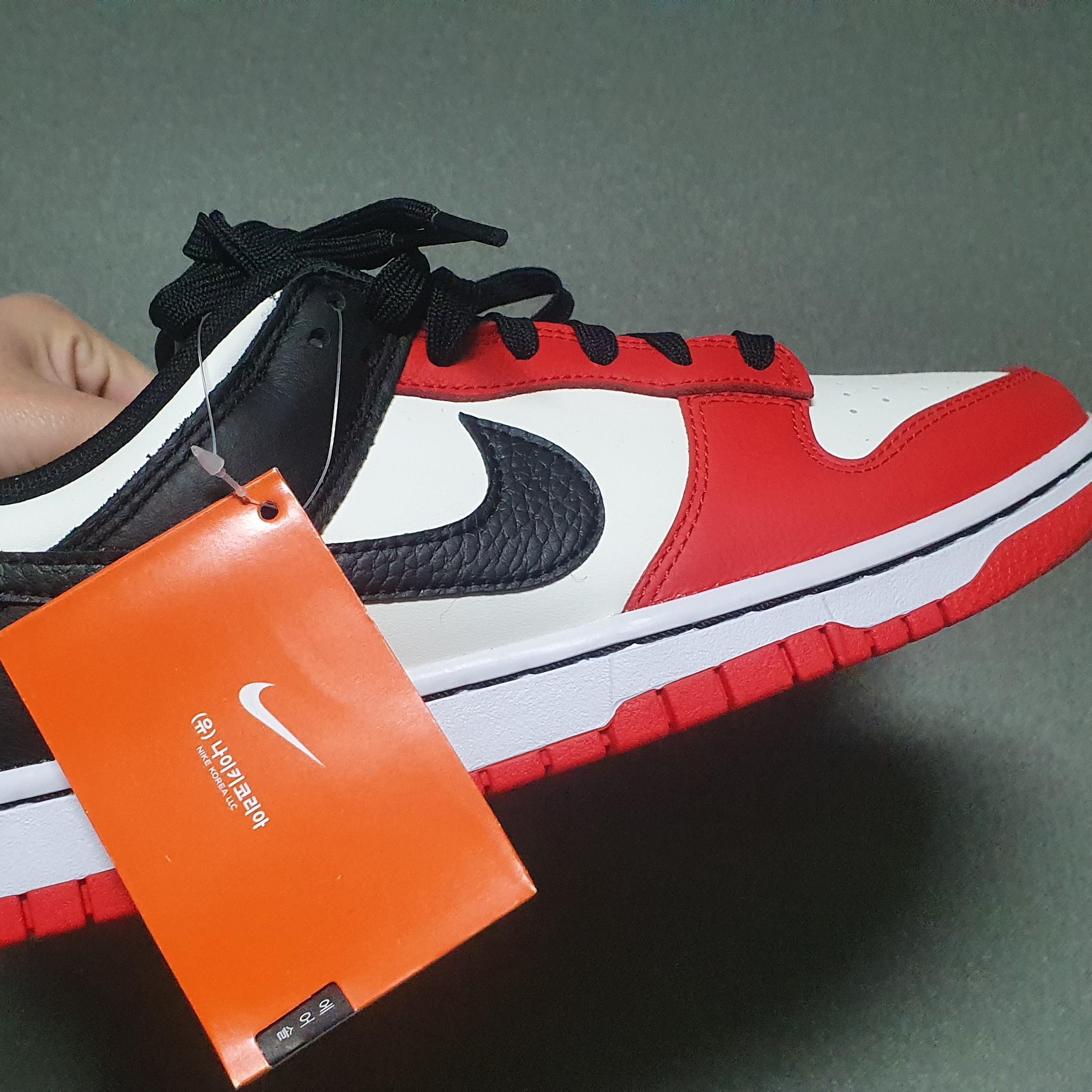 Nike x NBA Dunk Low Retro EMB Black and Chile Red 착용 스타일