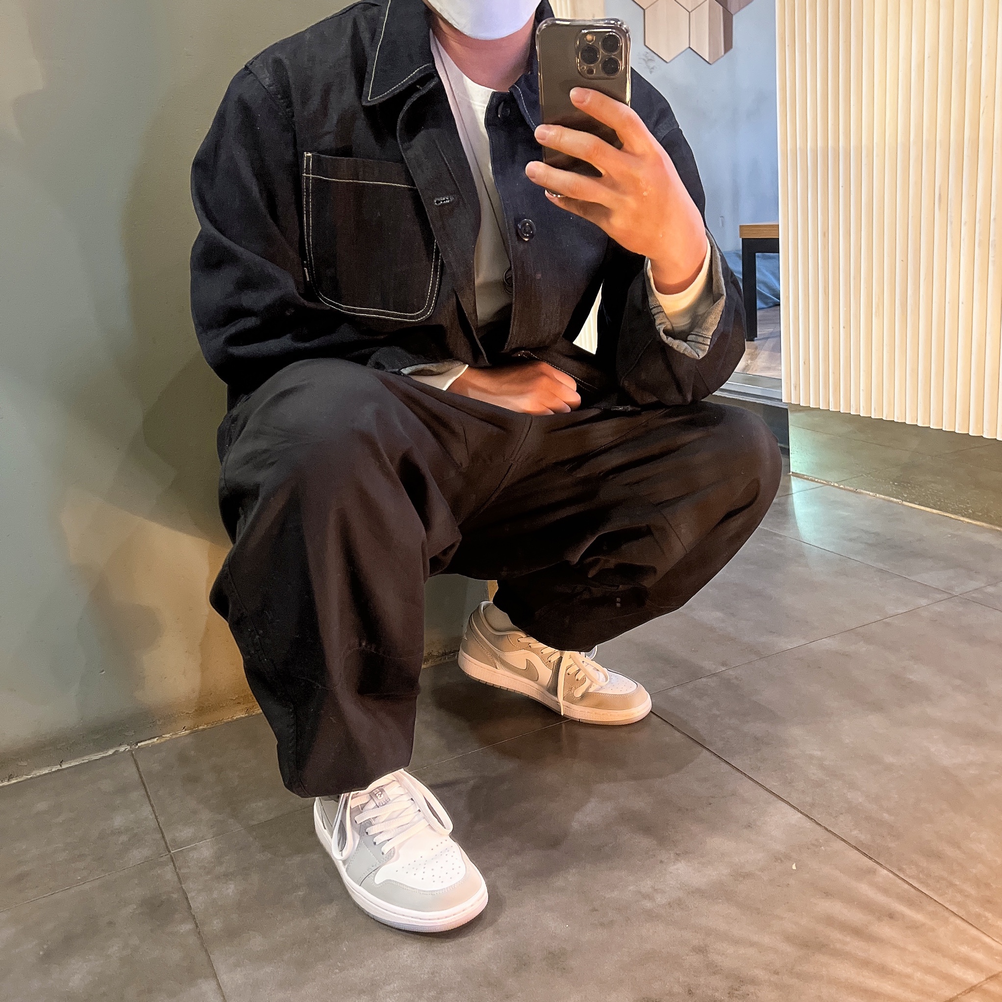 (W) Jordan 1 Low White Wolf Grey, Jordan 1 Low Golf Wolf Grey 착용 스타일