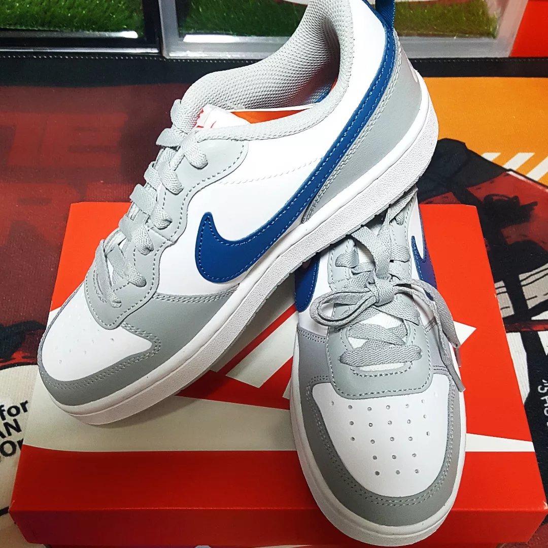 (GS) Nike Court Borough Low 2 Light Smoke Grey 착용 스타일 - 1