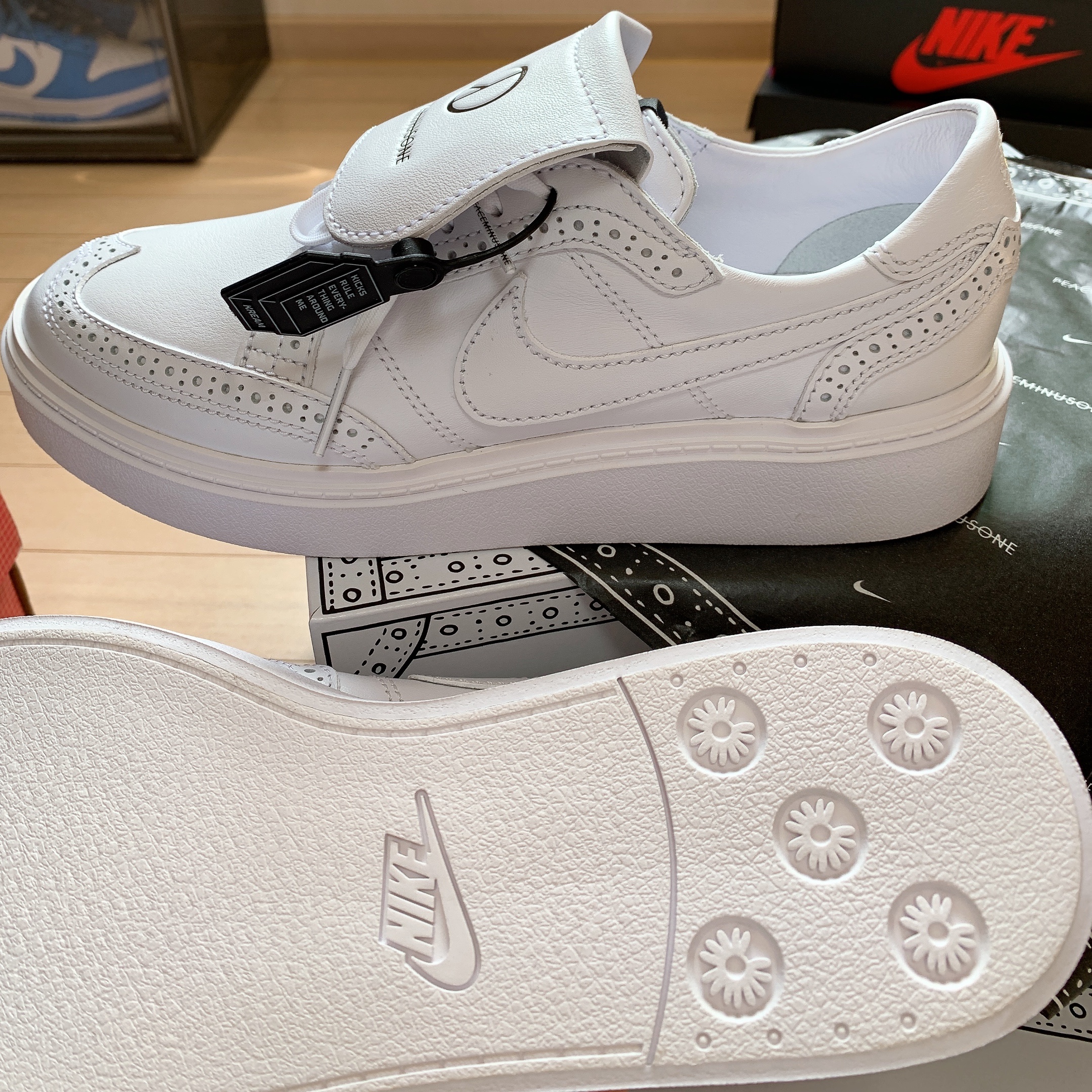 Nike x Peaceminusone Kwondo1 White 착용 스타일 - 3