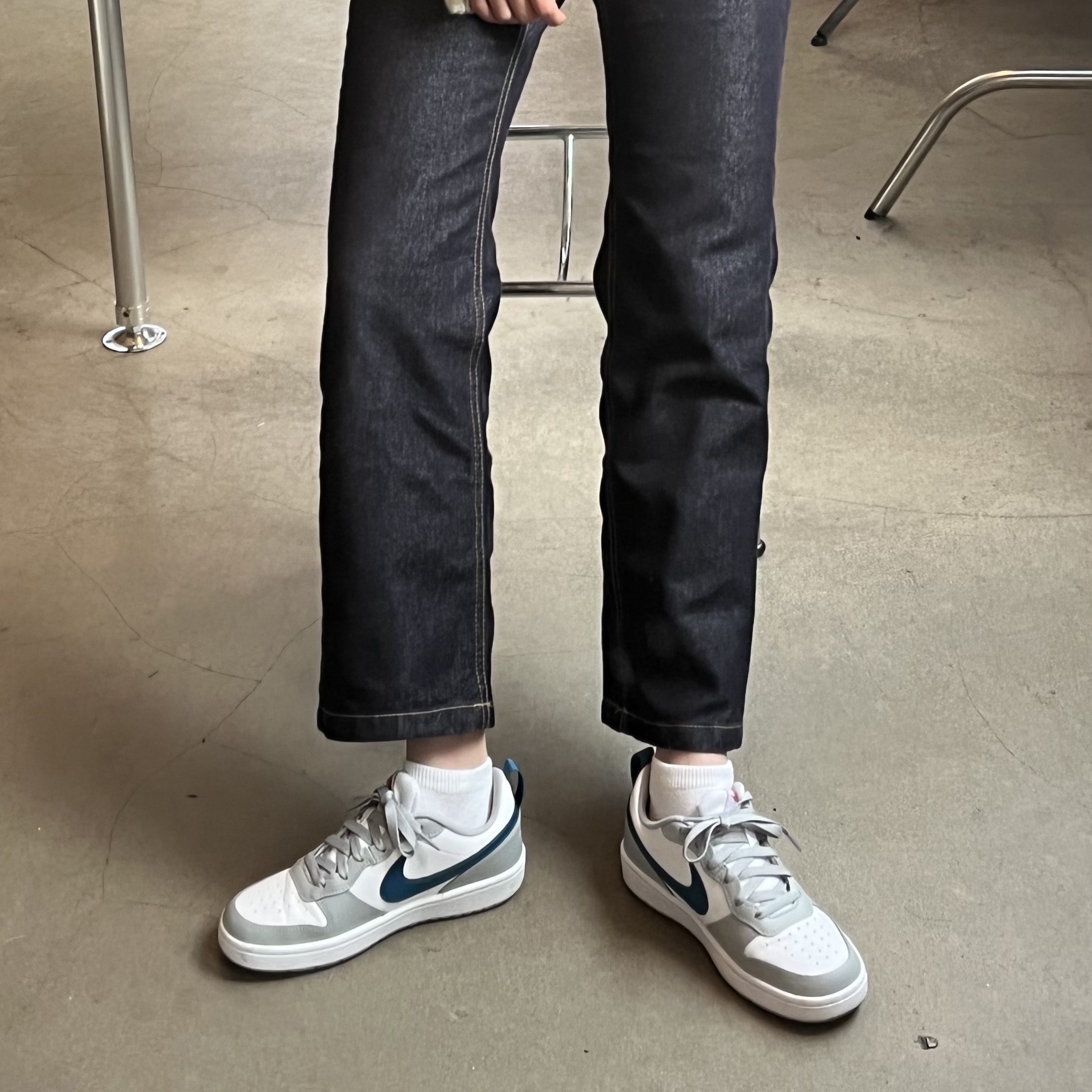 (GS) Nike Court Borough Low 2 Light Smoke Grey 착용 스타일 - 1