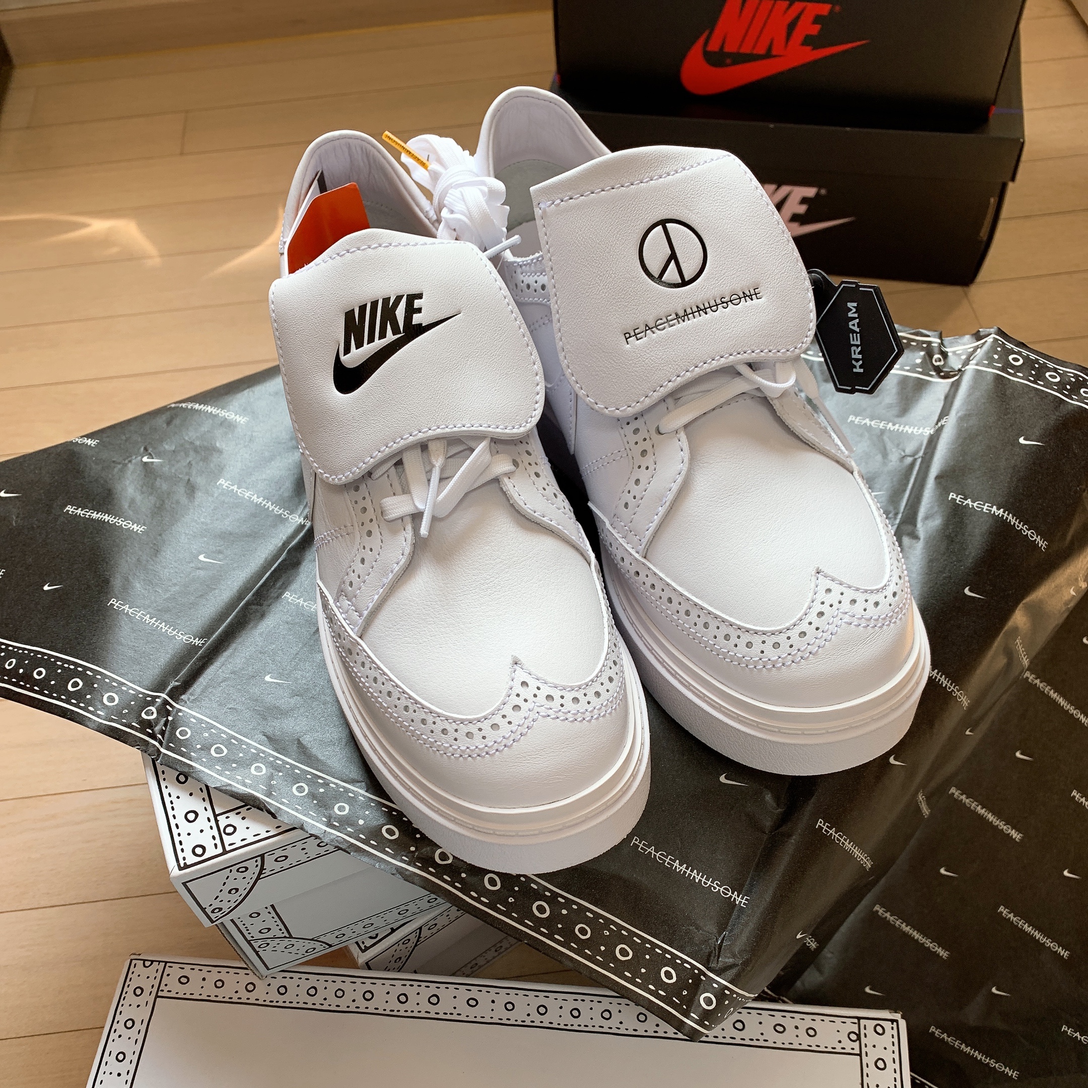 Nike x Peaceminusone Kwondo1 White 착용 스타일 - 1