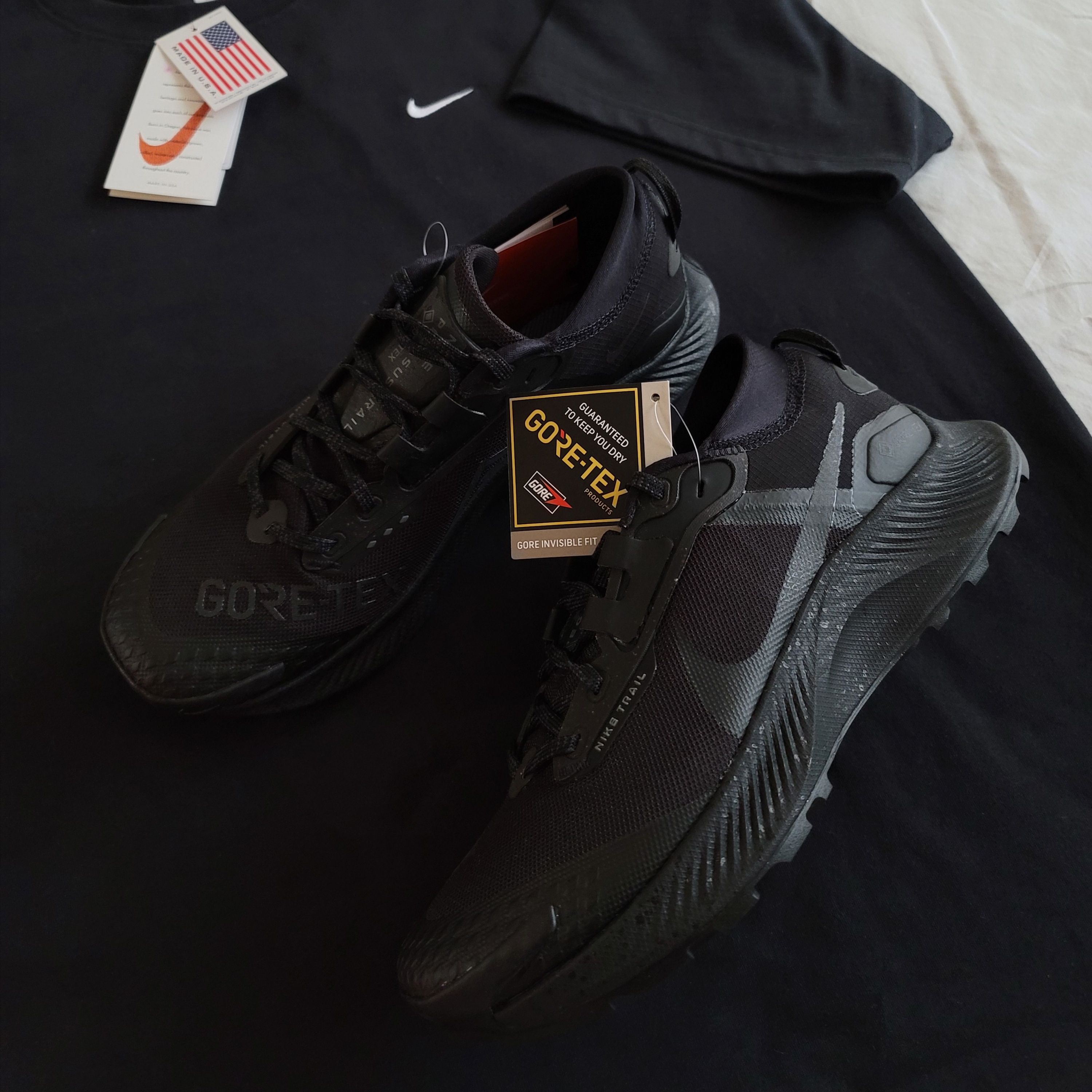 Nike Pegasus Trail 3 Gore-Tex Black Dark Smoke Grey, (W) Nike Pegasus Trail 3 Gore-Tex Black Dark Smoke Grey 착용 스타일 - 4