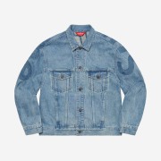 Supreme Inset Logo Denim Trucker Jacket Washed Blue - 22SS