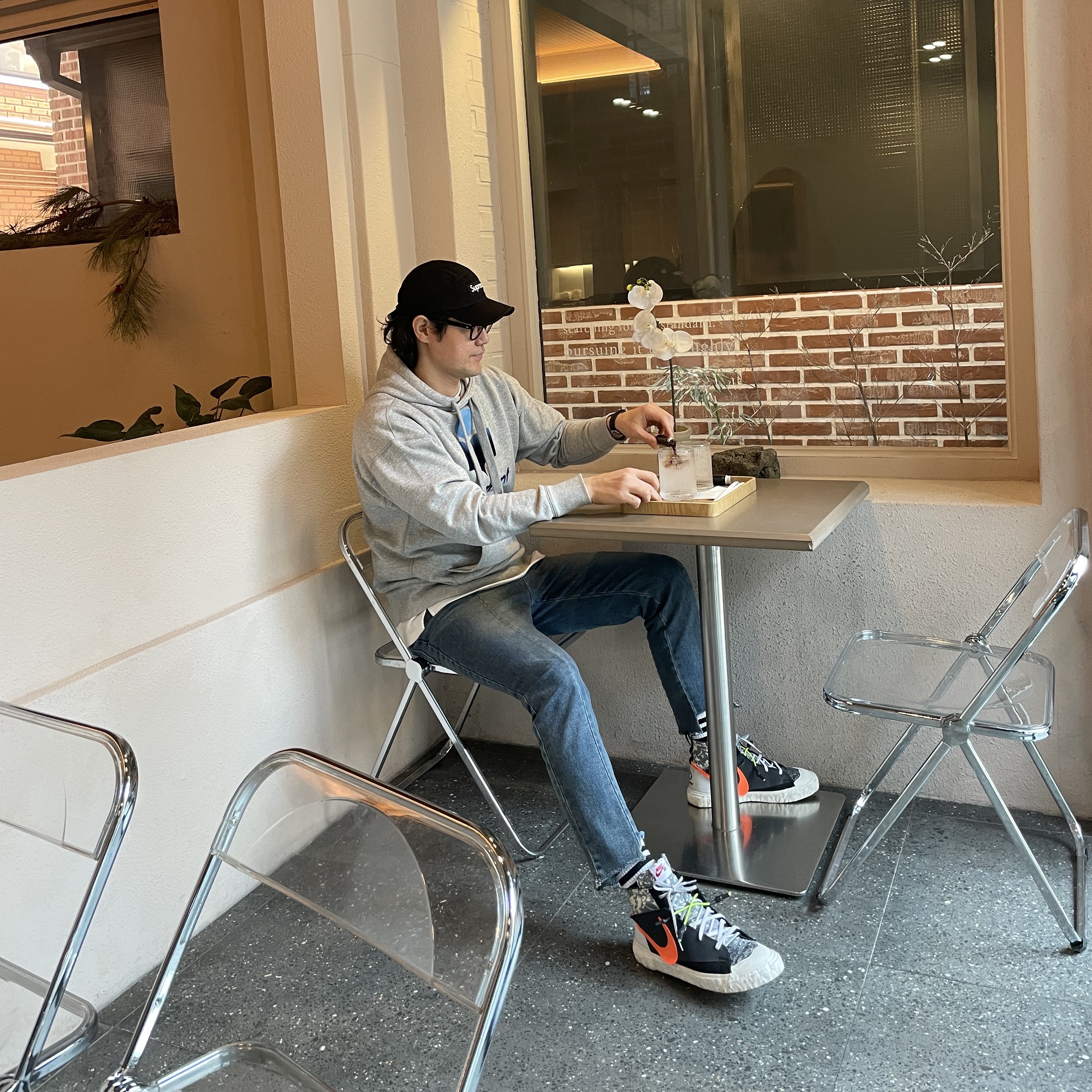 Supreme Washed Chino Twill Camp Cap Black, (W) Isabel Marant Mansel Hoodie Grey - 21SS 착용 스타일