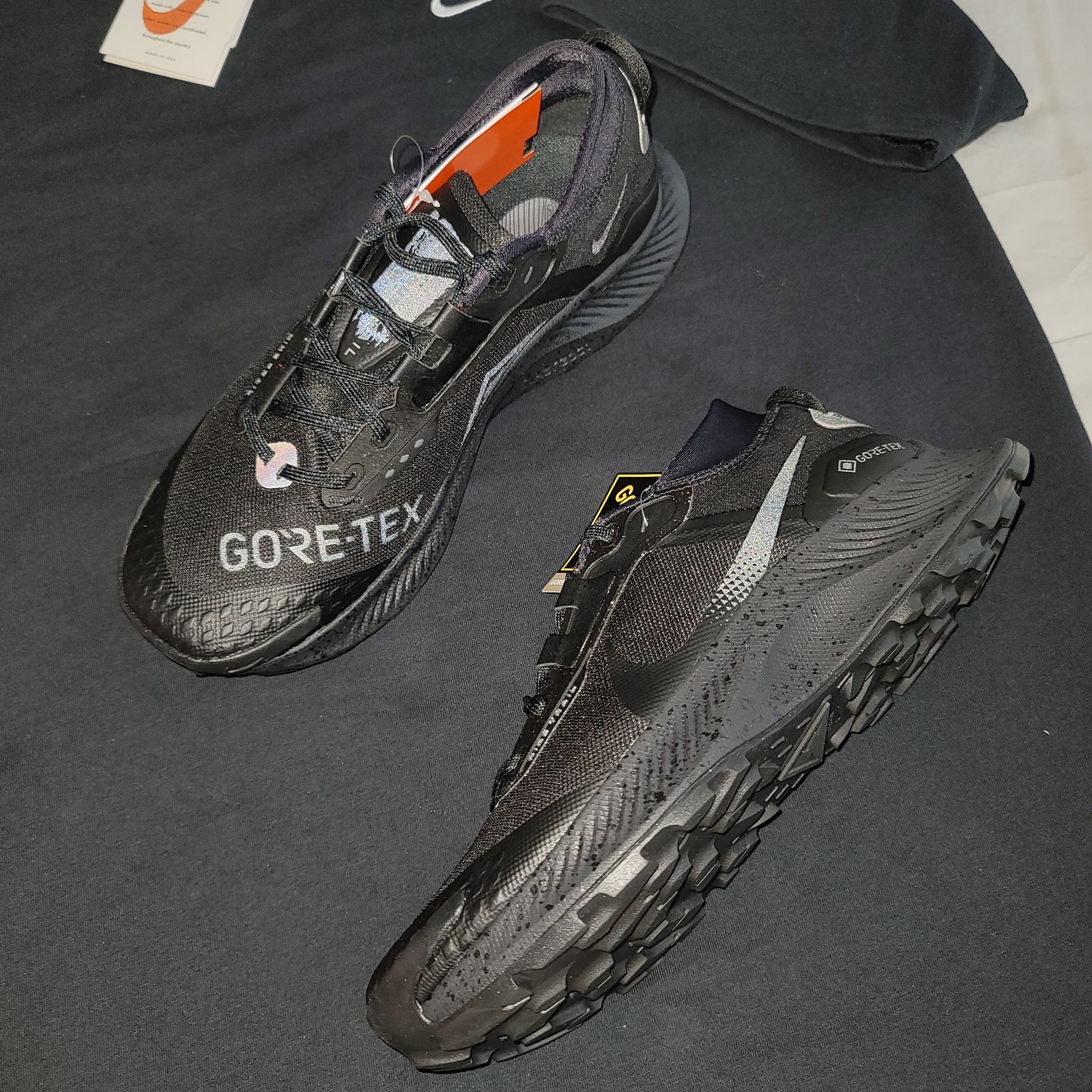 Nike Pegasus Trail 3 Gore-Tex Black Dark Smoke Grey, (W) Nike Pegasus Trail 3 Gore-Tex Black Dark Smoke Grey 착용 스타일 - 3