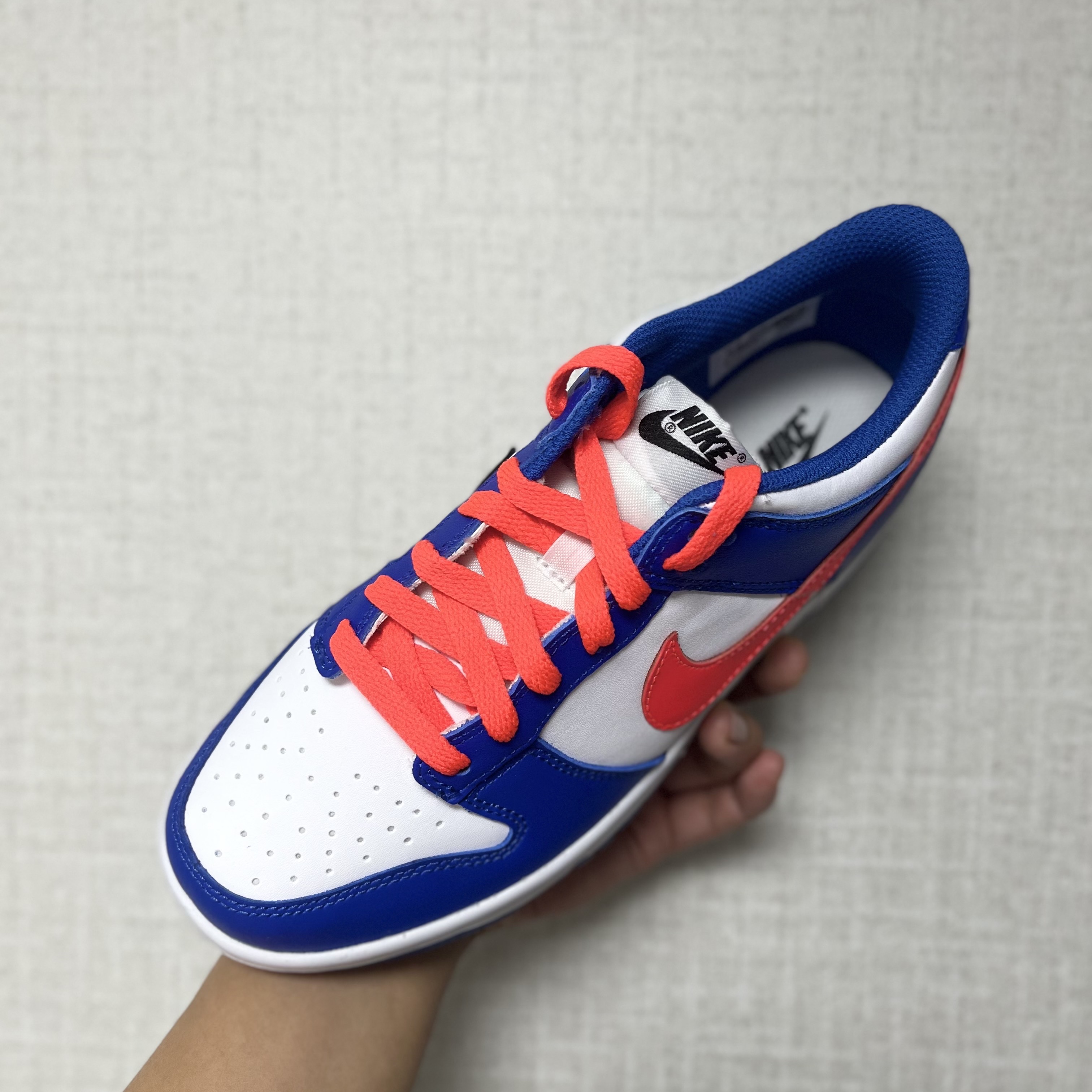 (GS) Nike Dunk Low Bright Crimson Game Royal 착용 스타일 - 4