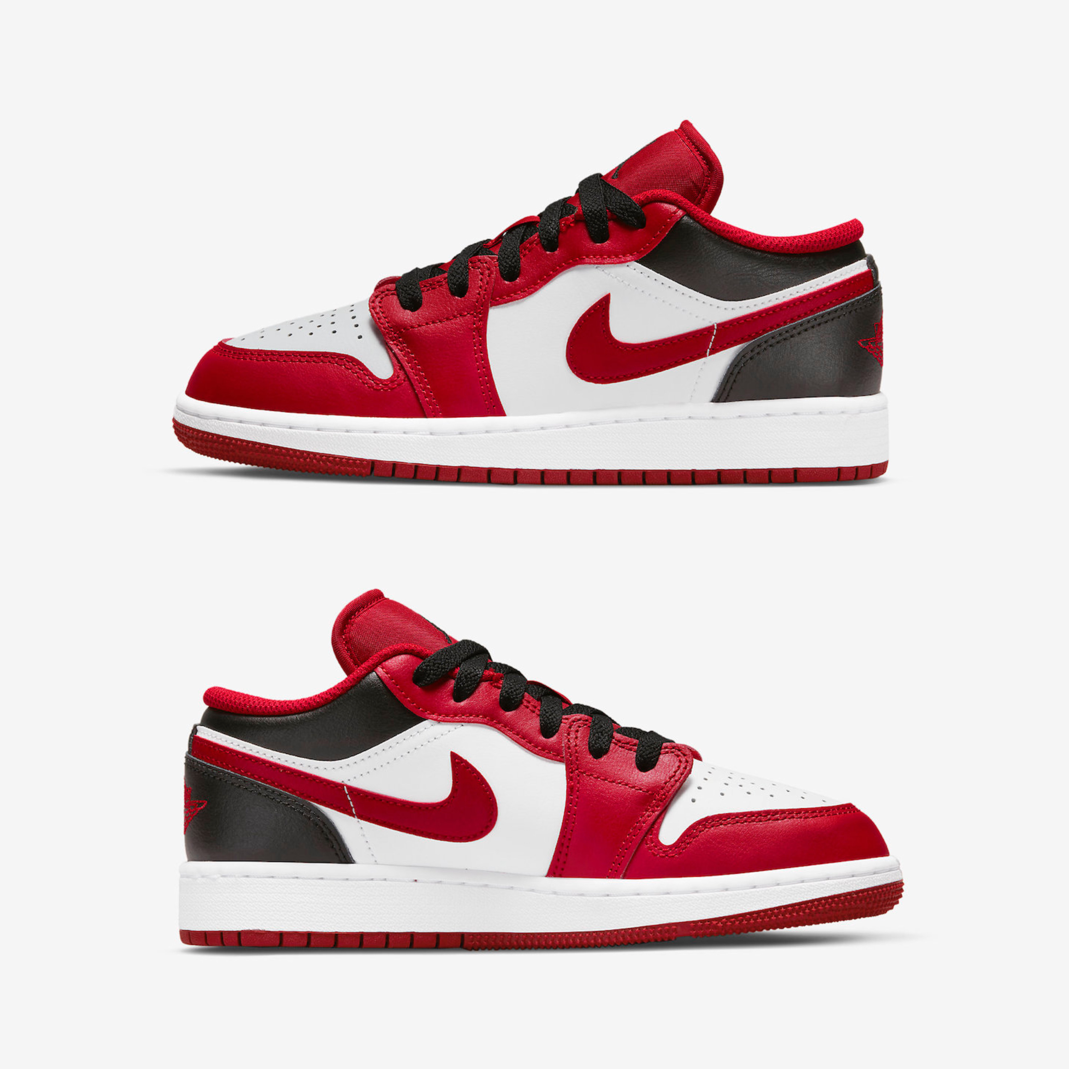 (GS) Jordan 1 Low White Gym Red Black 착용 스타일 - 3