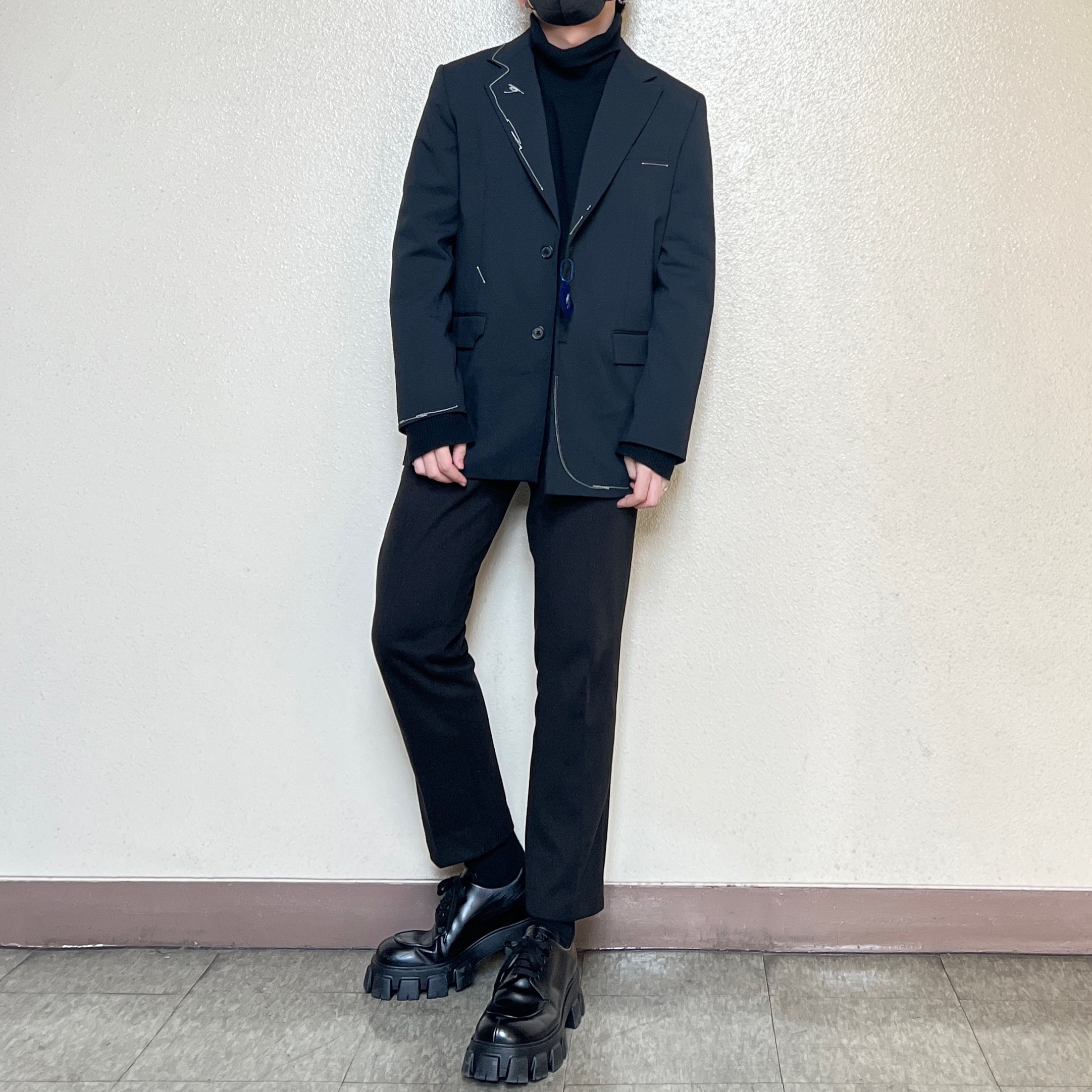 Zara x Ader Error Oversized Blazer Black 착용 스타일 - 2