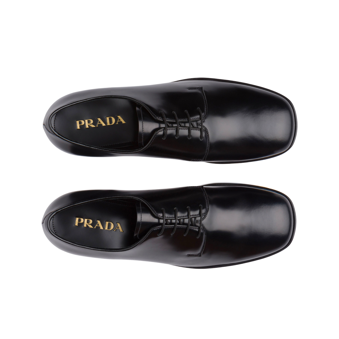 프라다 브러쉬드 레더 레이스 더비 슈즈 블랙(Prada Brushed Leather Laced Derby Shoes Black) - 2