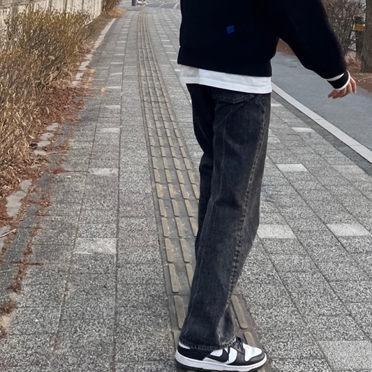 Zara x Ader Error Wool Blend Bomber Black, Nike Dunk Low Retro Black 착용 스타일 - 2