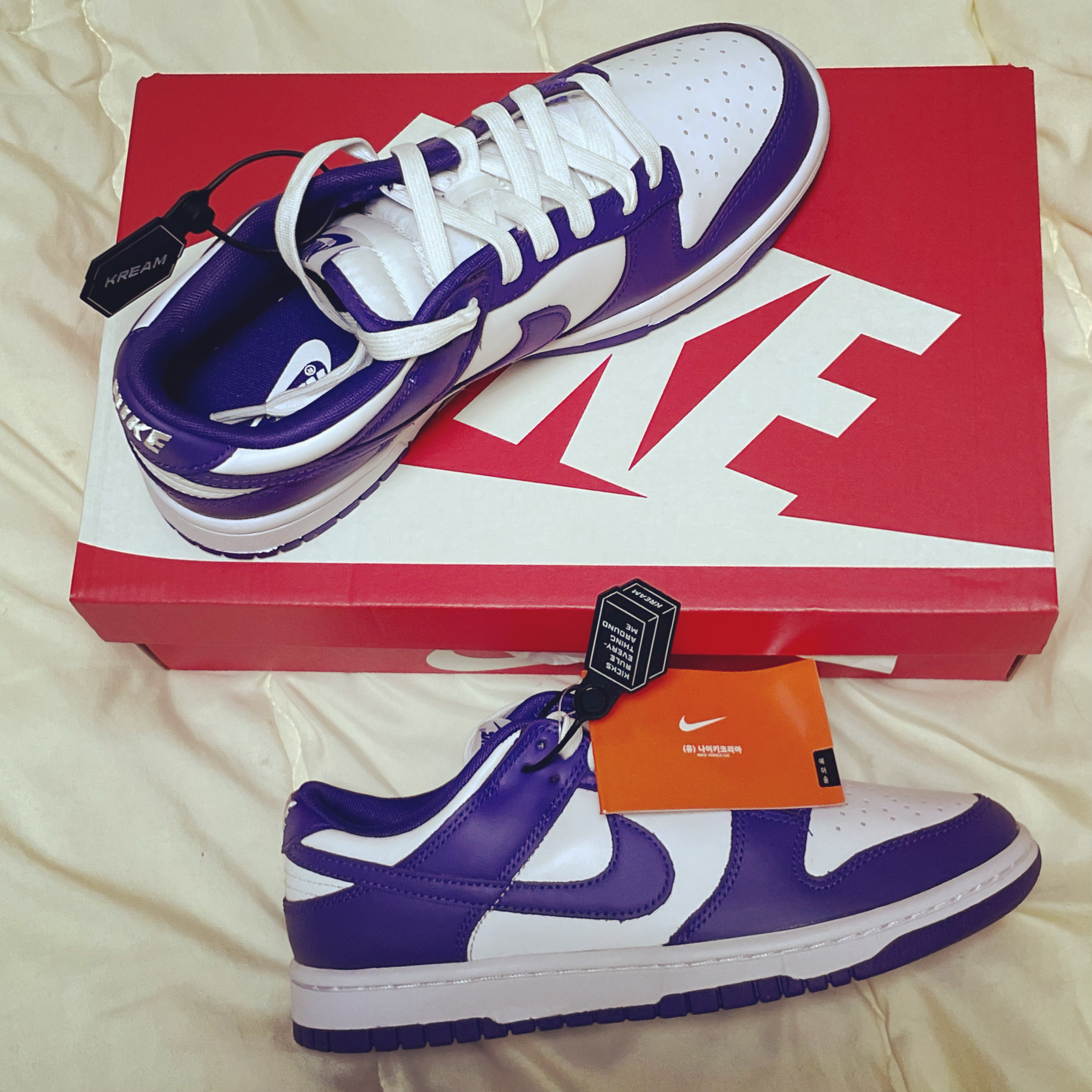 Nike Dunk Low Retro Championship Court Purple 착용 스타일 - 1