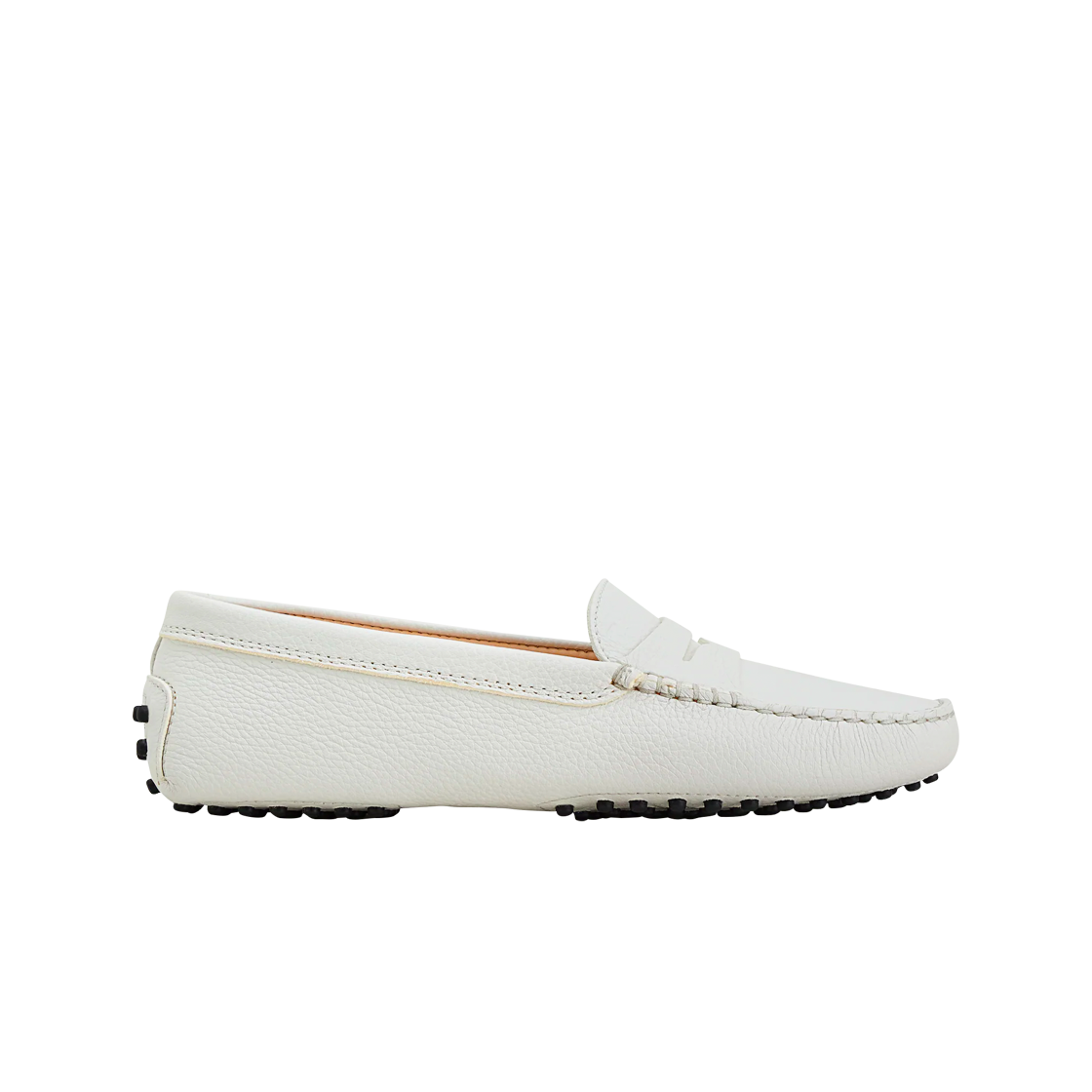 (W) 토즈 고미노 레더 드라이빙 슈즈 화이트((W) Tod's Gommino Leather Driving Shoes White)