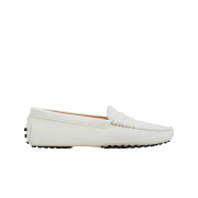 (W) Tod's Gommino Leather Driving Shoes White