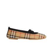 (W) Burberry Vintage Check Cotton Ballerina Archive Beige