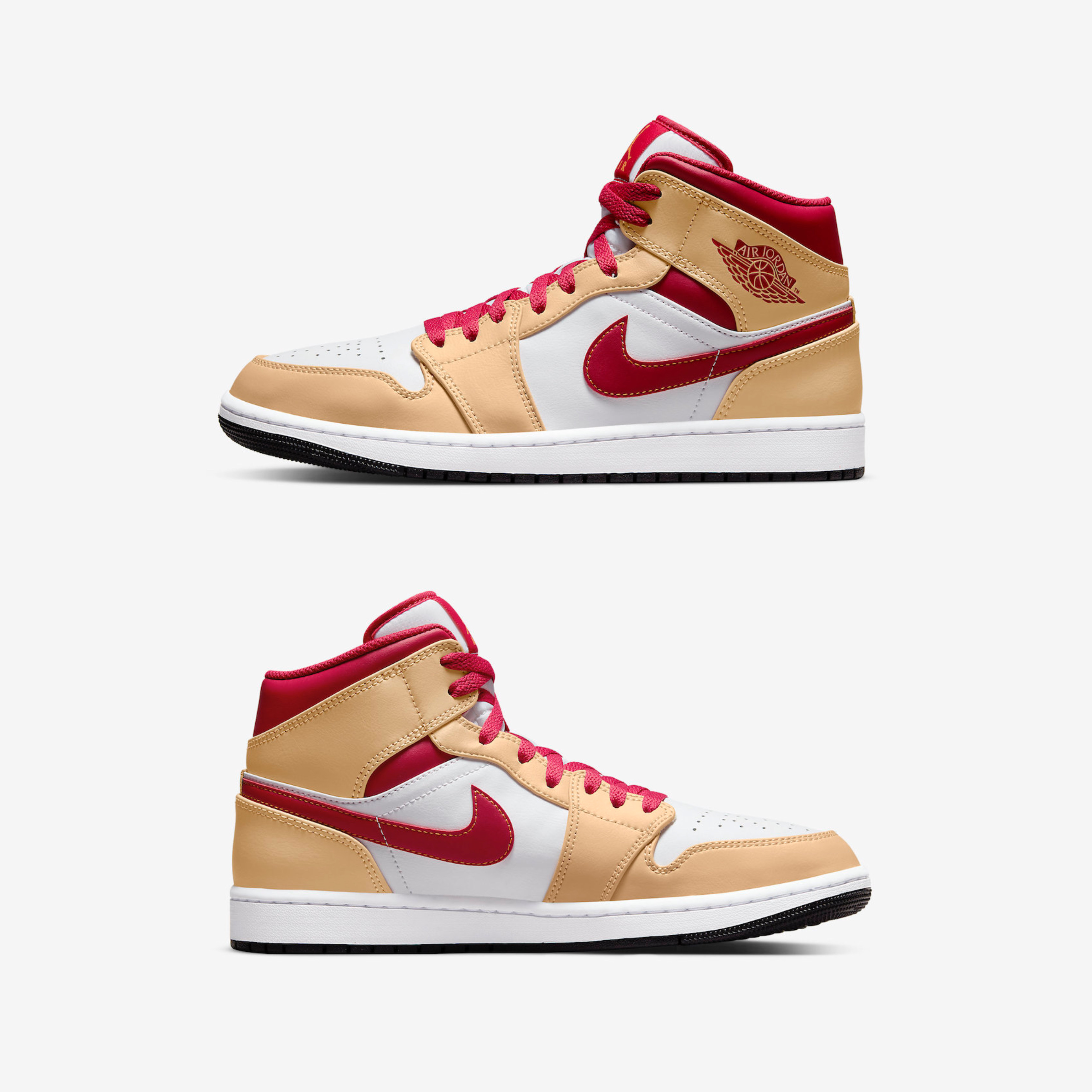 Jordan 1 Mid White Onyx Red 착용 스타일 - 3