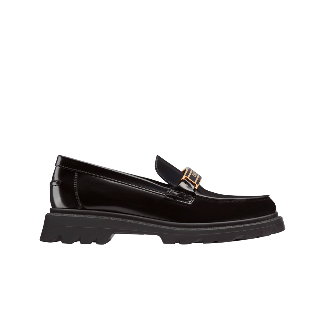 (W) 디올 코드 로퍼 브러쉬드 카프스킨 블랙