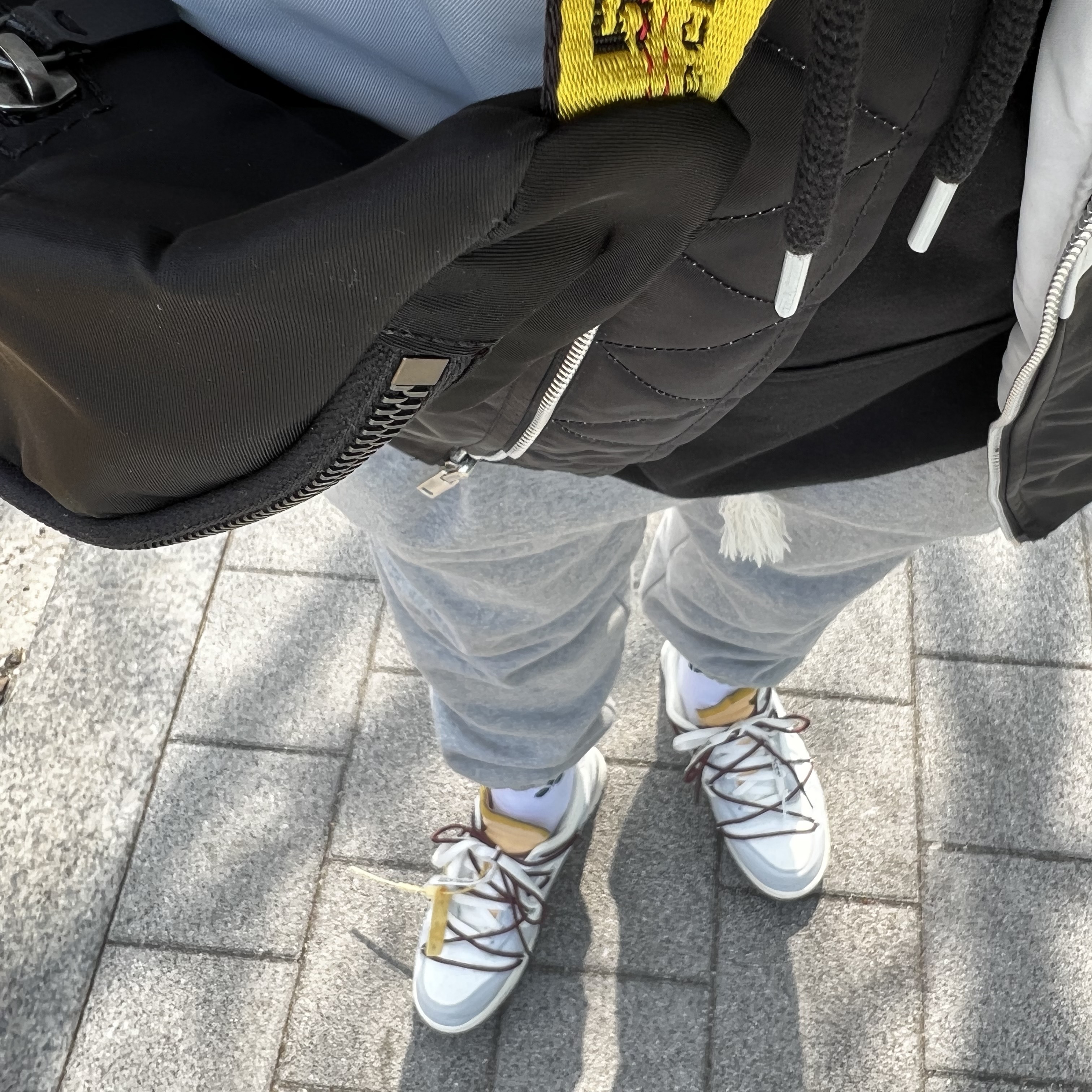 Nike x Off-White Dunk Low The 50 - Lot 46, Nike NSW Swoosh Therma-Fit Bomber Black - Asia 착용 스타일 - 1