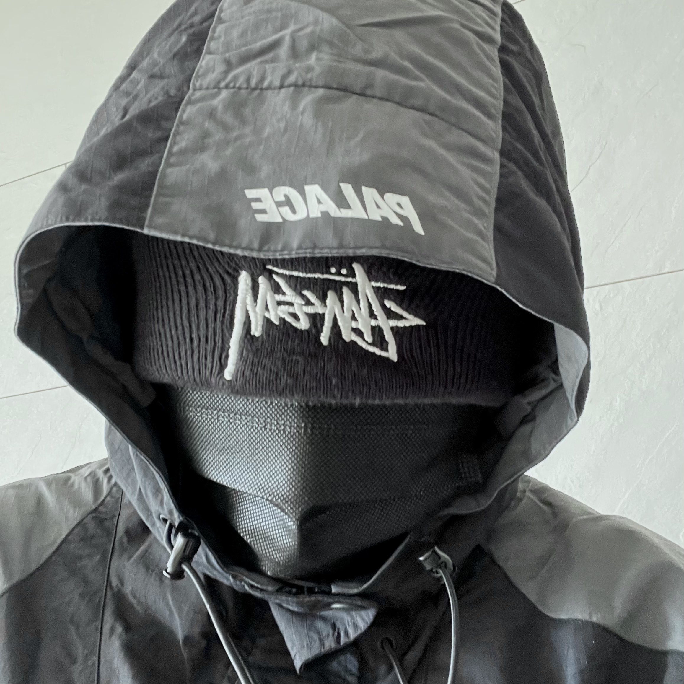 Palace Powder Jacket Black Grey - 22SS, Nike x Stussy Cuff Beanie Black 착용 스타일