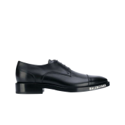 Balenciaga Logo Cap Toe Derby Shoes White Black